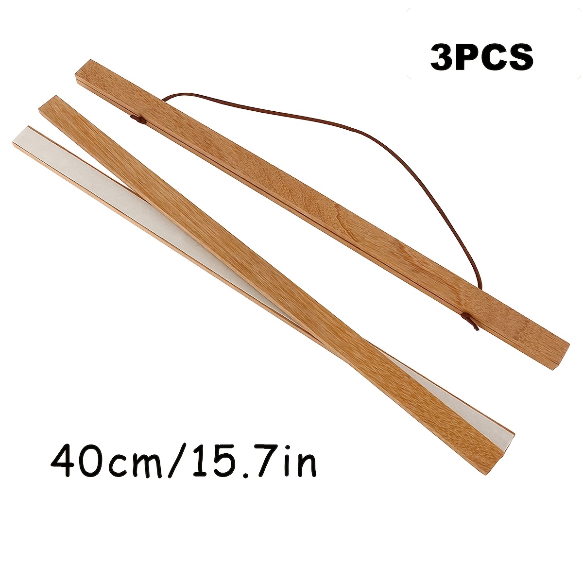 TEMU 3pcs Magnetic Wooden Poster , Natural Wood Scroll Hanging Rods For Canvas Print Wall Art, Wall Decor Hanging Kit For Bedroom Living Room