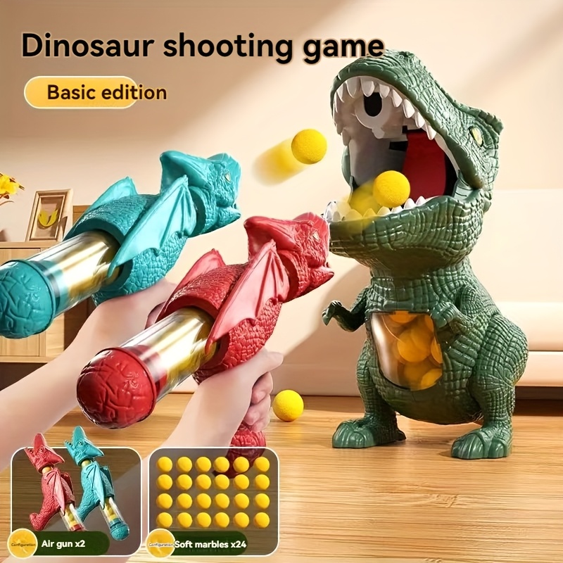 Image of Children's Dinosaur Dual-blaster Toy Set, Parent-child Interactive Dinosaur Shooting Scoring Game, Fun Competitive Party Game Toy For Kids, Birthday Gift Christmas Gift