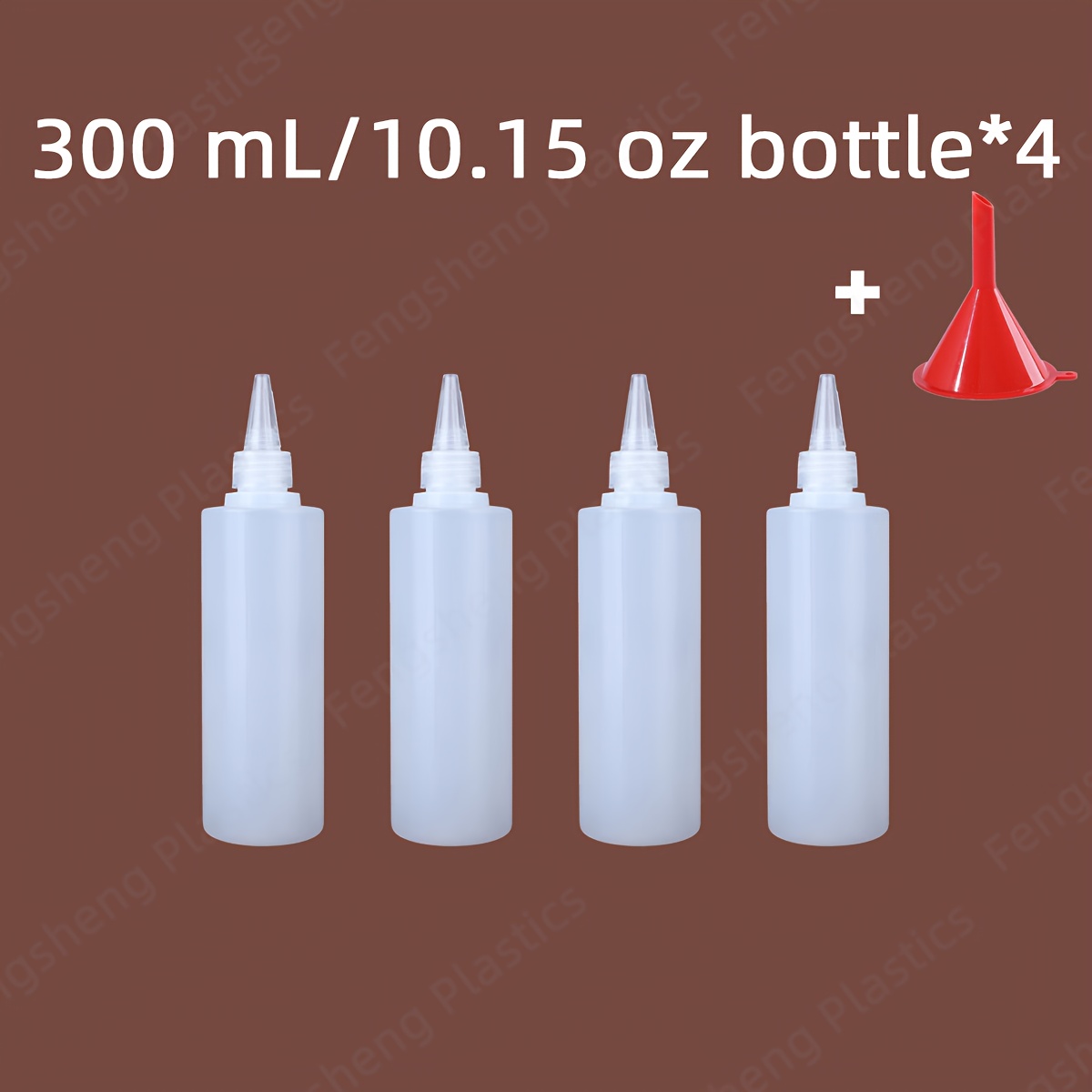 TEMU 1 Or 4 Capacity Of 3.38, 6.76, 8.45, 10.15, And 16.91 Oz. Refillable Translucent Pointed Mouth Bottle, Hdpe Squeeze Soft Bottle, Sealed Bottle,