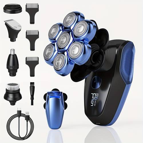 head shavers for 7d wet dry head shaver cordless type c rechargeable 5 in 1 electric razor grooming kit with nose hair trimmer mens rotary shaver for best gift gift for valentines day