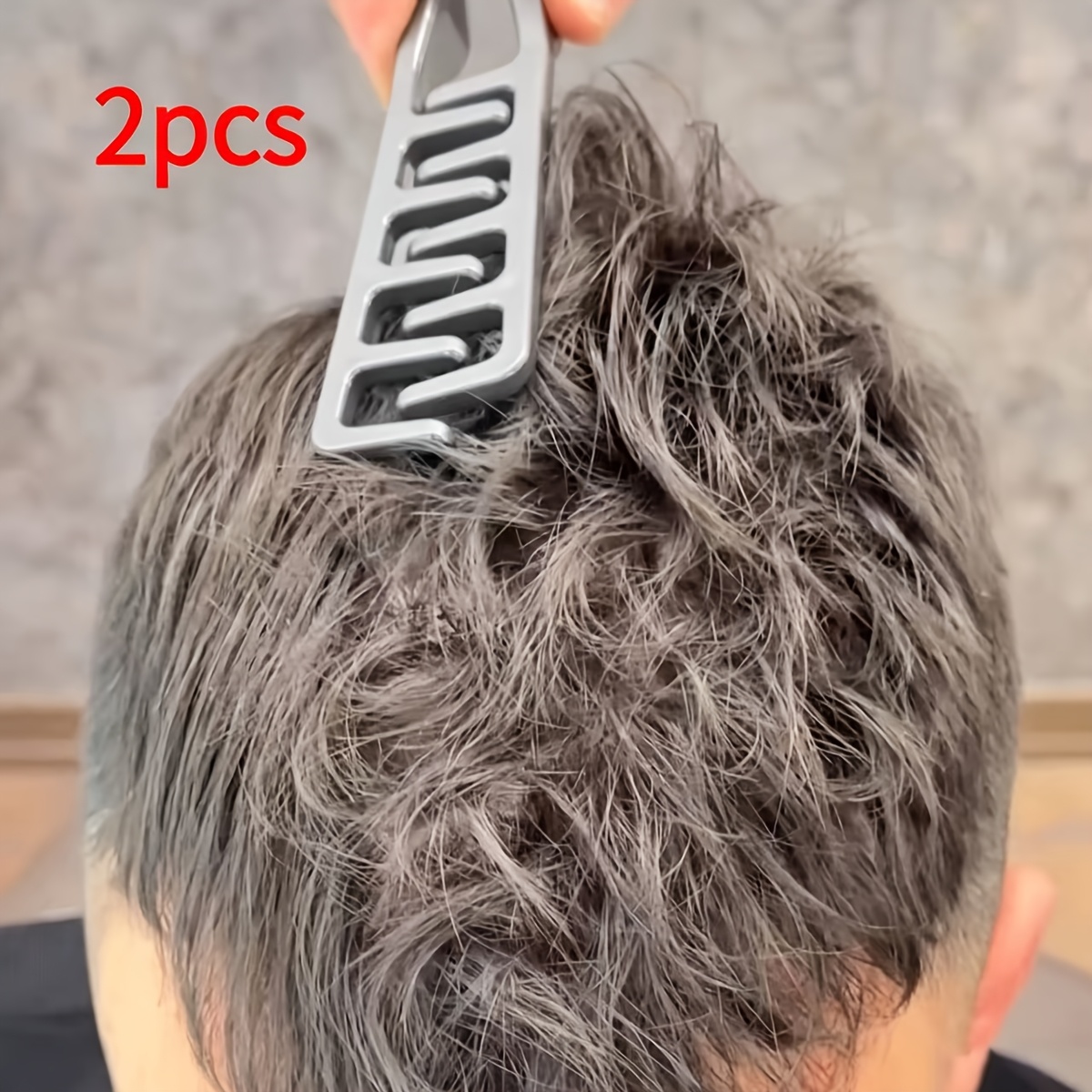 E-shop 2-teiliges Styling-Kamm-Set für Herren, Kunststoffmaterial, ideal für den täglichen Arbeitsweg, Geschäftsreisen, Reisen, Büro Wohnheim. Kompakt