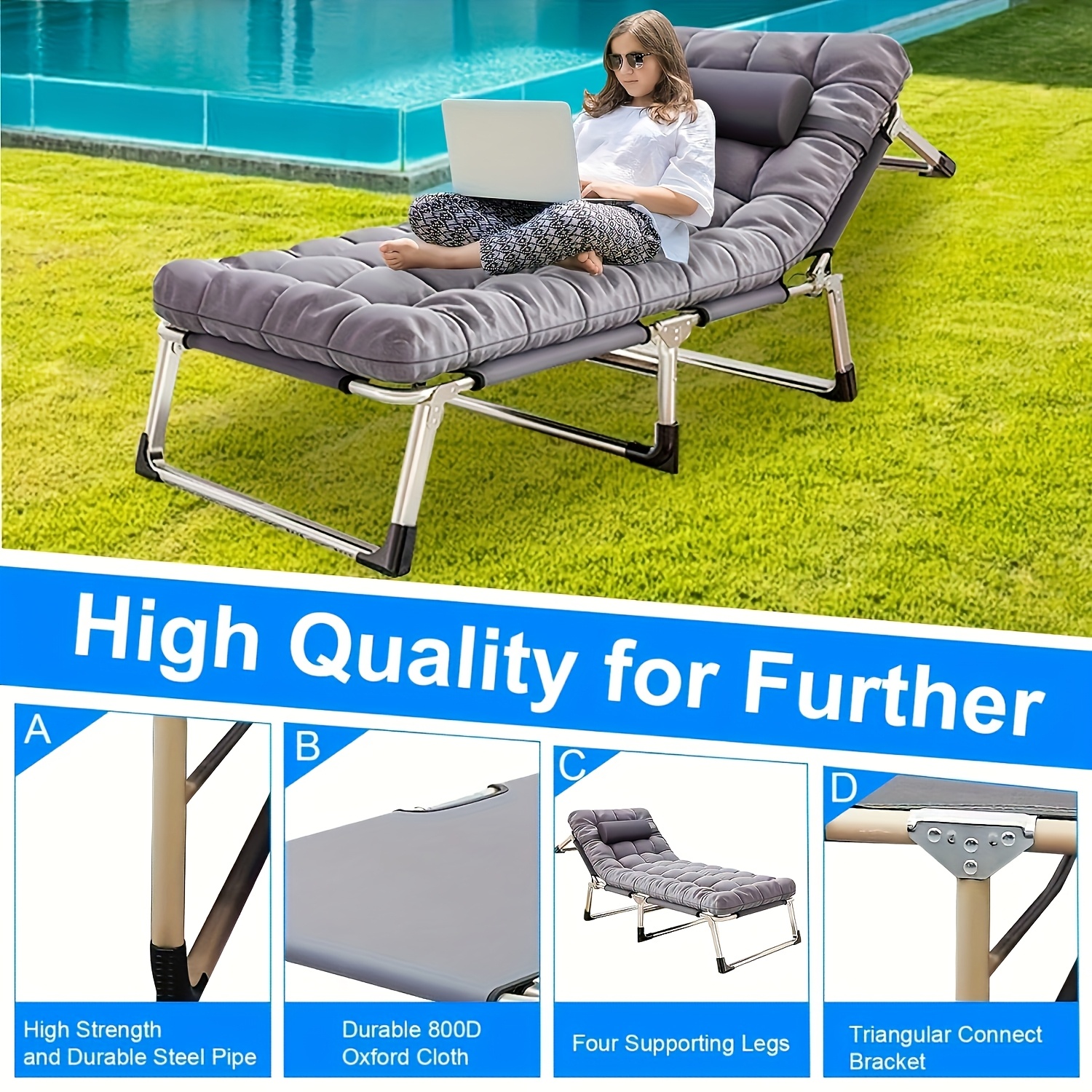 "TITAN Heavy-Duty camping Bed with Flip-Up Mattress | 600LB Ultra-Supportive Stand | 74-Inch Portable Camp bed & Guest Bed for Adults" 21 8-foot/10-foot Stand 70.4-inch/74-inch 450/500/550/600LBS Heavy-duty Folding Bed, Camping Bed With Flip-up Mattress (mattress Included), Portable Guest Bed, Suitable For Teenagers, Adults, Travel, Garden, Balcony, Camping Supplies