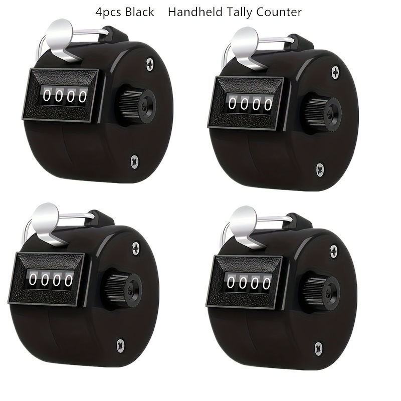 E-shop 4er-Set Handheld-Zähler - 4- Metall-Clicker für Stricken, Coaching, Angeln & Golf - Robustes Mechanisches Zählwerkzeug