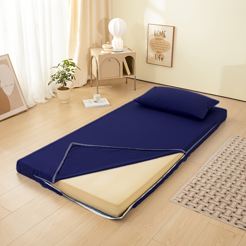 Image of 1pc L-shaped Brushed Double-sided Zipper Mattress Protector, No Filling, Suitable For 1-8cm/0.39-3.14in Mattresses - Sizes , Pillowcase Not Included