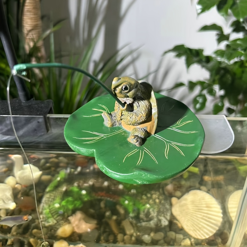 E-shop Niedliche Harzschildkröte für Lotusblatt-Angeln, Schwimmdekoration für Aquarium, Fischtank, Felslandschaft, fließendes Wasser, Fischteich,