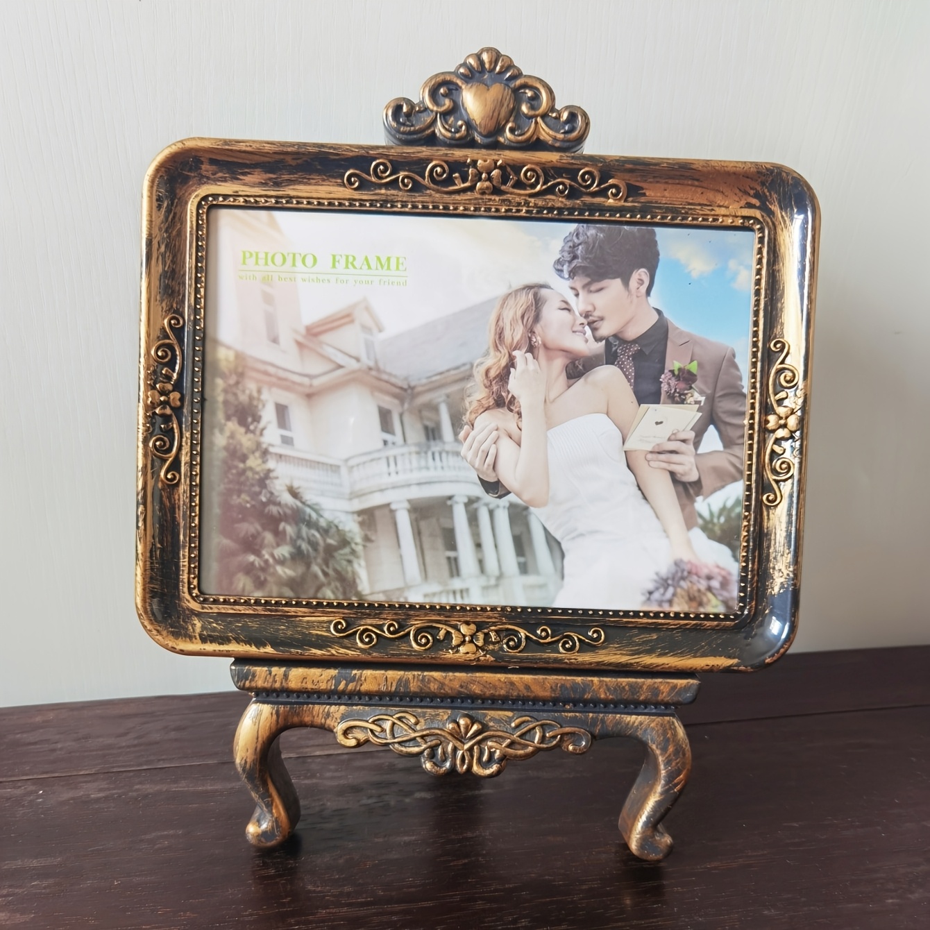 Image of Vintage Decorative Photo Frame 7-inch Photo Frame, For Living Room, Bedroom, Office Desktop Decoration - Christmas, Birthday, Valentine's Day Gift - Tabletop Frames Frame Material Abs Plastic