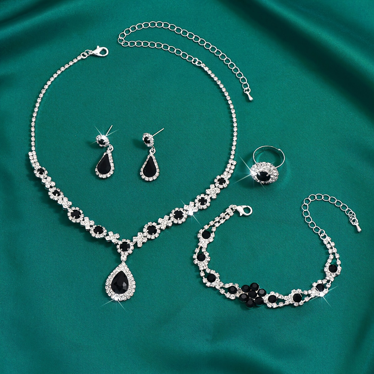 vintage   piece synthetic gemstone jewelry set sexy tear   may birthstone silver plated with rhinestones copper material   vacation   ideal valentines day gift details 4