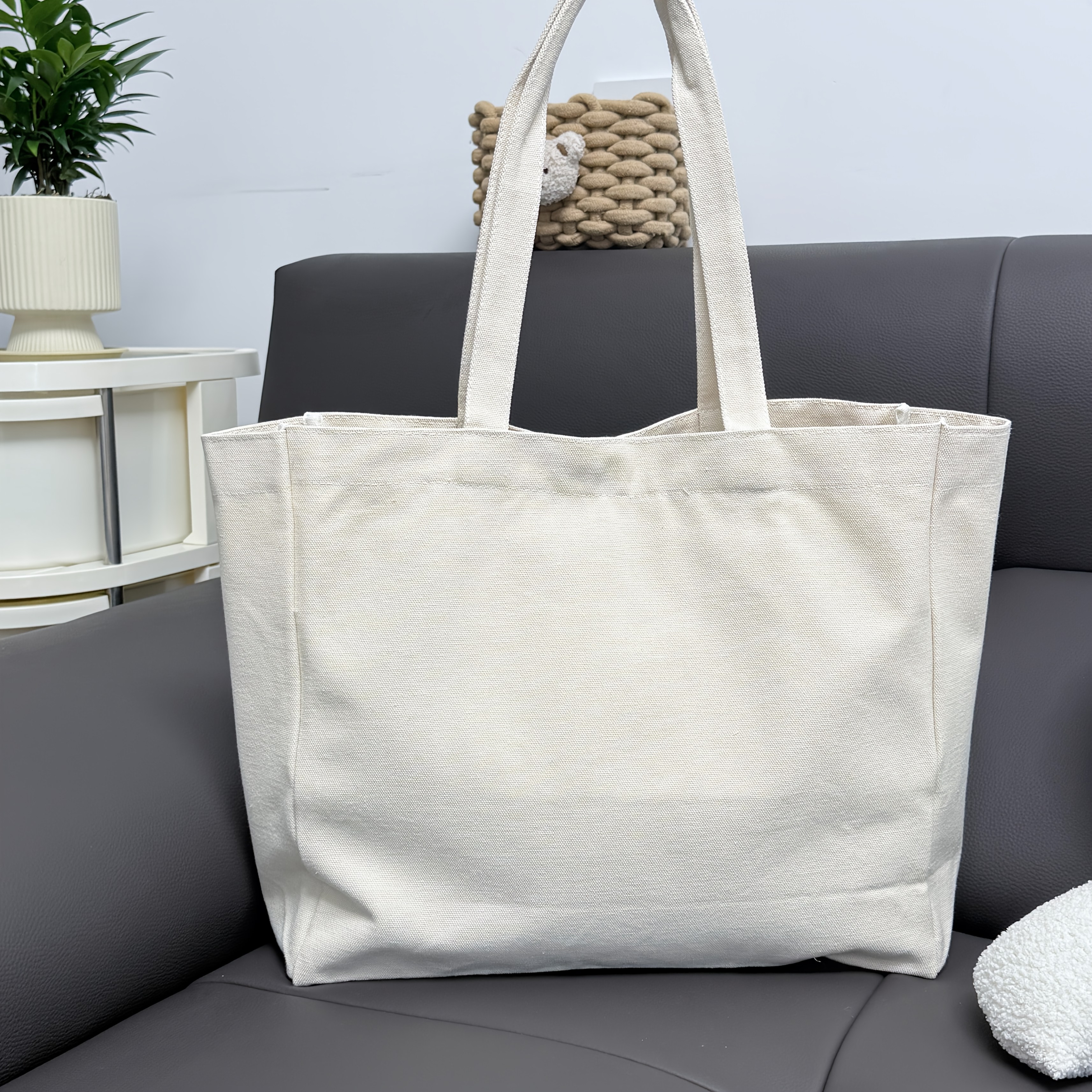 TEMU Gepersonaliseerde canvas tote bag voor dames, stijlvolle en makkelijke 2025 print, opbergtas met capaciteit, geschikt voor reizen, vakantie,