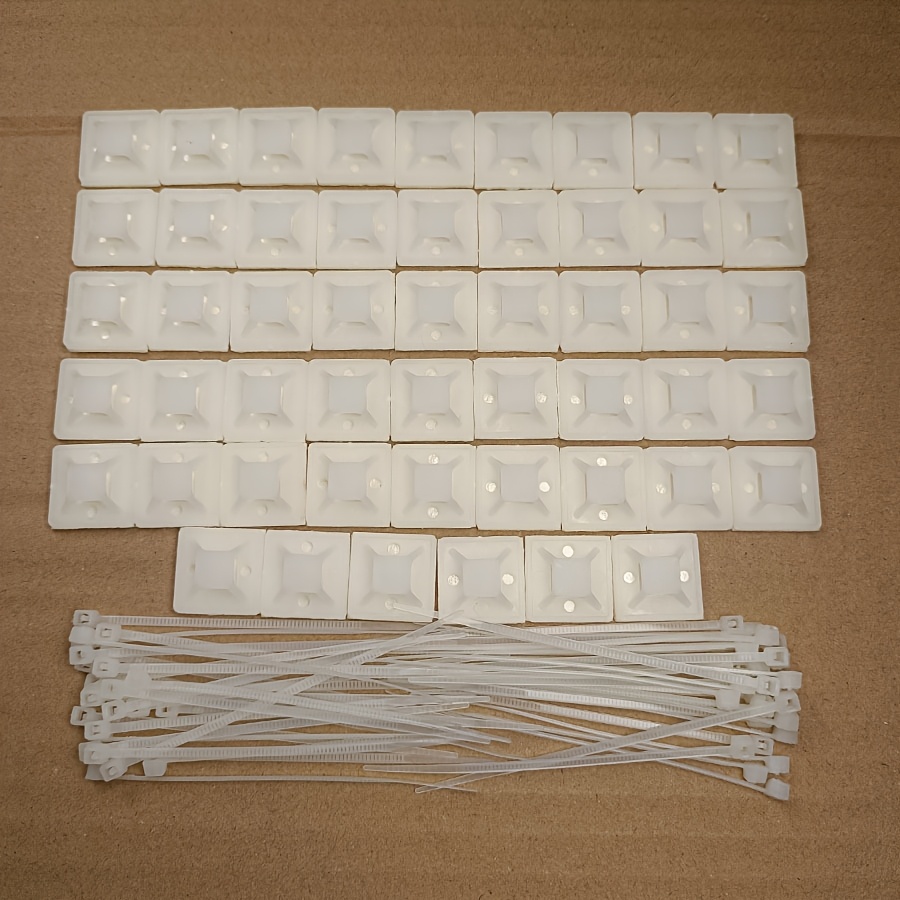 TEMU 102 pz/(51 Supporti a Autoadesivi + 51 per Cavi) Adatti per Pareti, Piastrelle, Porte, Finestre, Natale, Matrimoni, Decorazioni Festive e