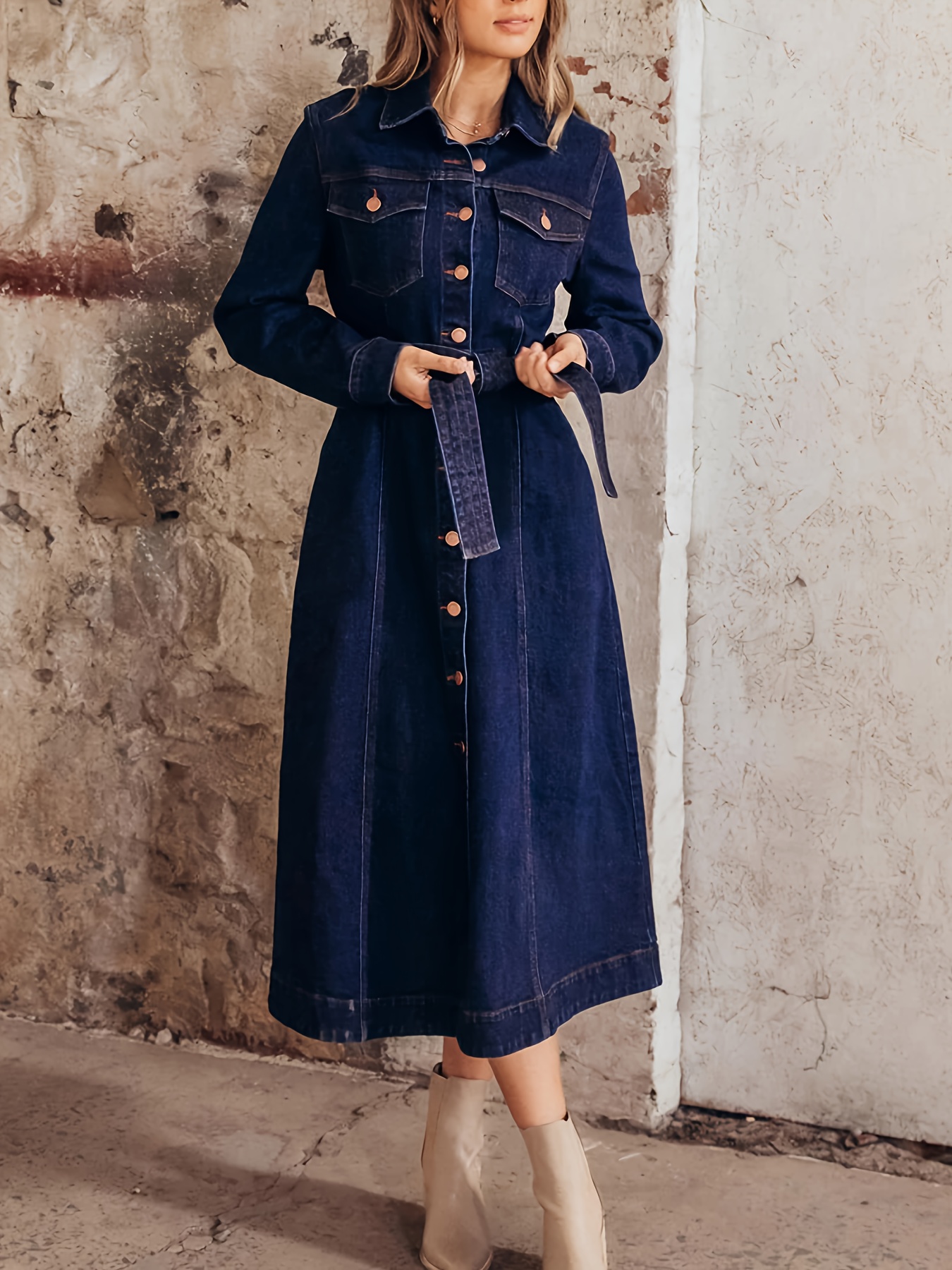 jean fall dress Denim Antoina Dress – Easy Clothes North America main image 1