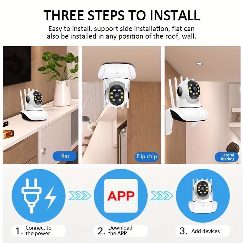 1080p hd wifi   camera wireless ptz two way audio indoor cctv with p2p connection usb powered no battery details 8