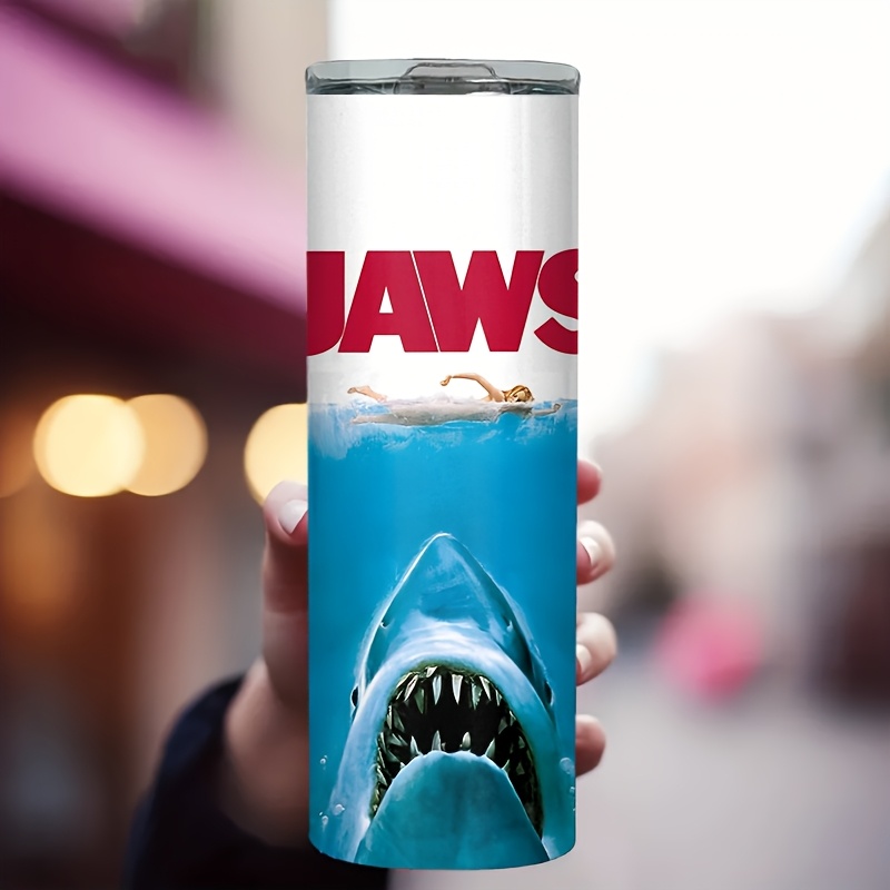 

1pc Shark-themed Stainless Steel 20oz - Insulated Cup For Hot And Cold Drinks, Rust-resistant, Ideal Gift For , Reusable, Hand Wash Only, Multipurpose Use Without Electricity