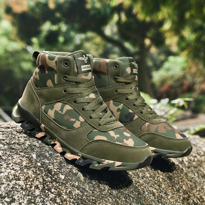chaonzhe mens high top hiking boots breathable mesh non slip