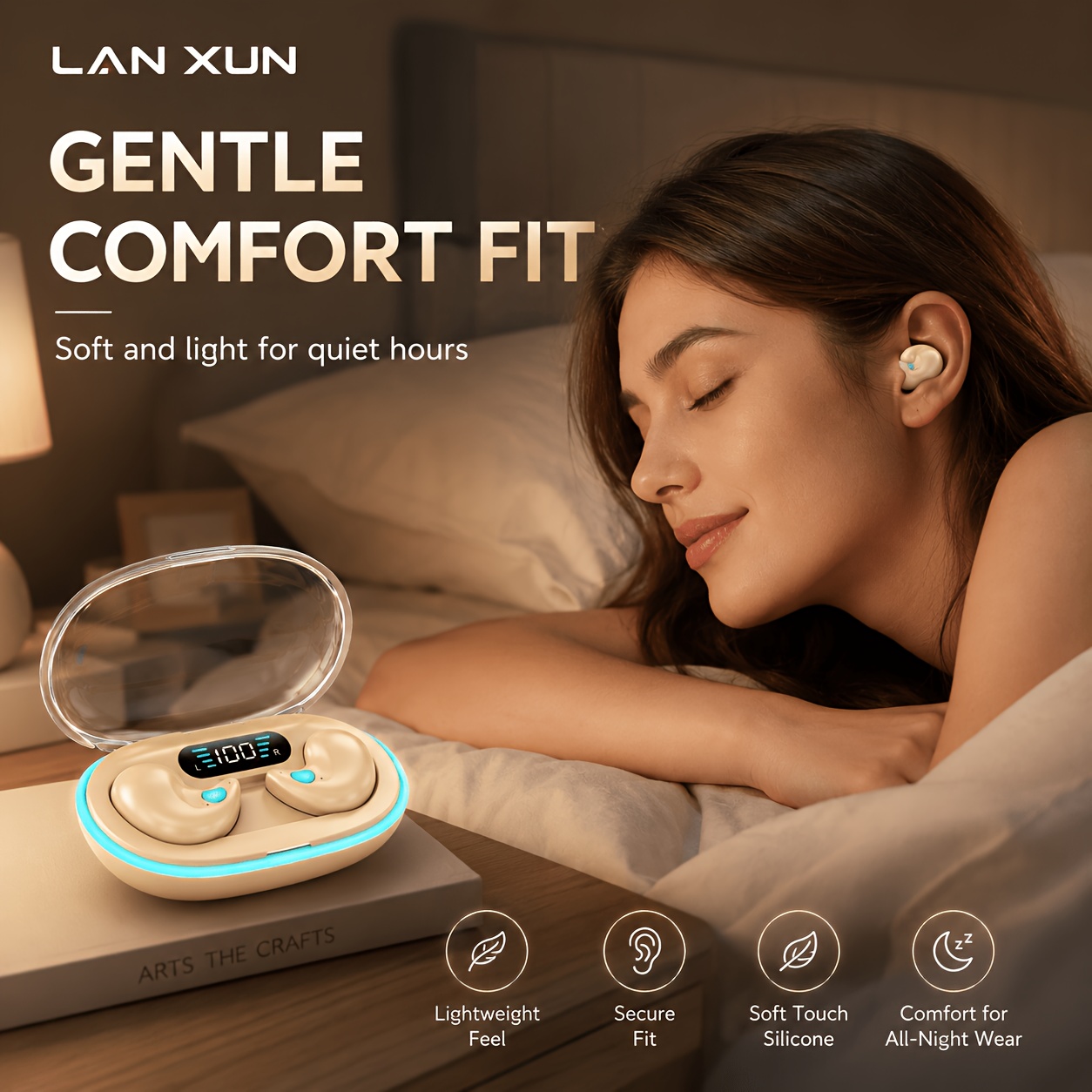 Wireless Earphones, True Wireless Earphones, LED Power Display, with Wireless Charging Box, Anti-Drop Sports Earphones, In-Ear Earphones with Microphone, Suitable for Smartphones, Laptops, Tvs, Computers, Sports, Men And Women Gift.
