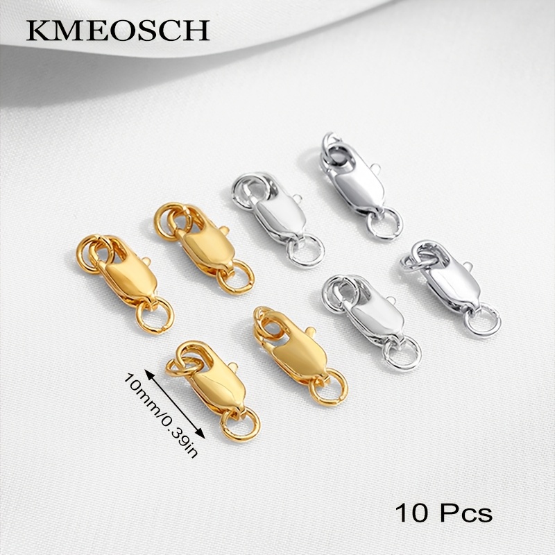 Image of 10pcs Clasps With Jump Rings, Golden And Silvery, Durable Jewelry Findings For Diy Necklace, Bracelet Crafting