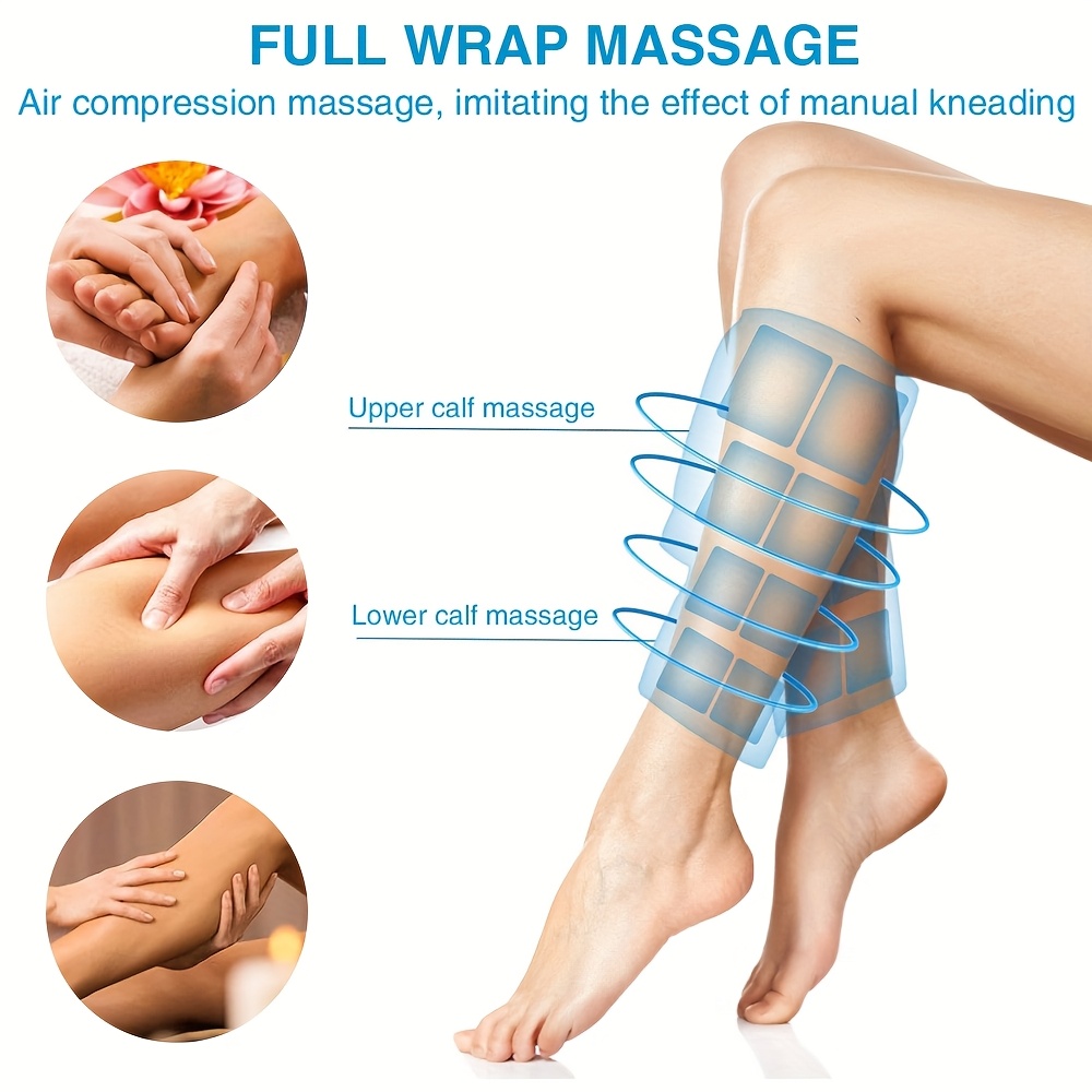 1pc Electric Leg Massager with Air Compression & Heat-Heated Calf & Foot Massage, Leg Massager for Circulation And, No Wires, Modern Leg Massager-Gift, for Mother's Day, Father's Day, Christmas, for Girls, Boys, Adult, Elders