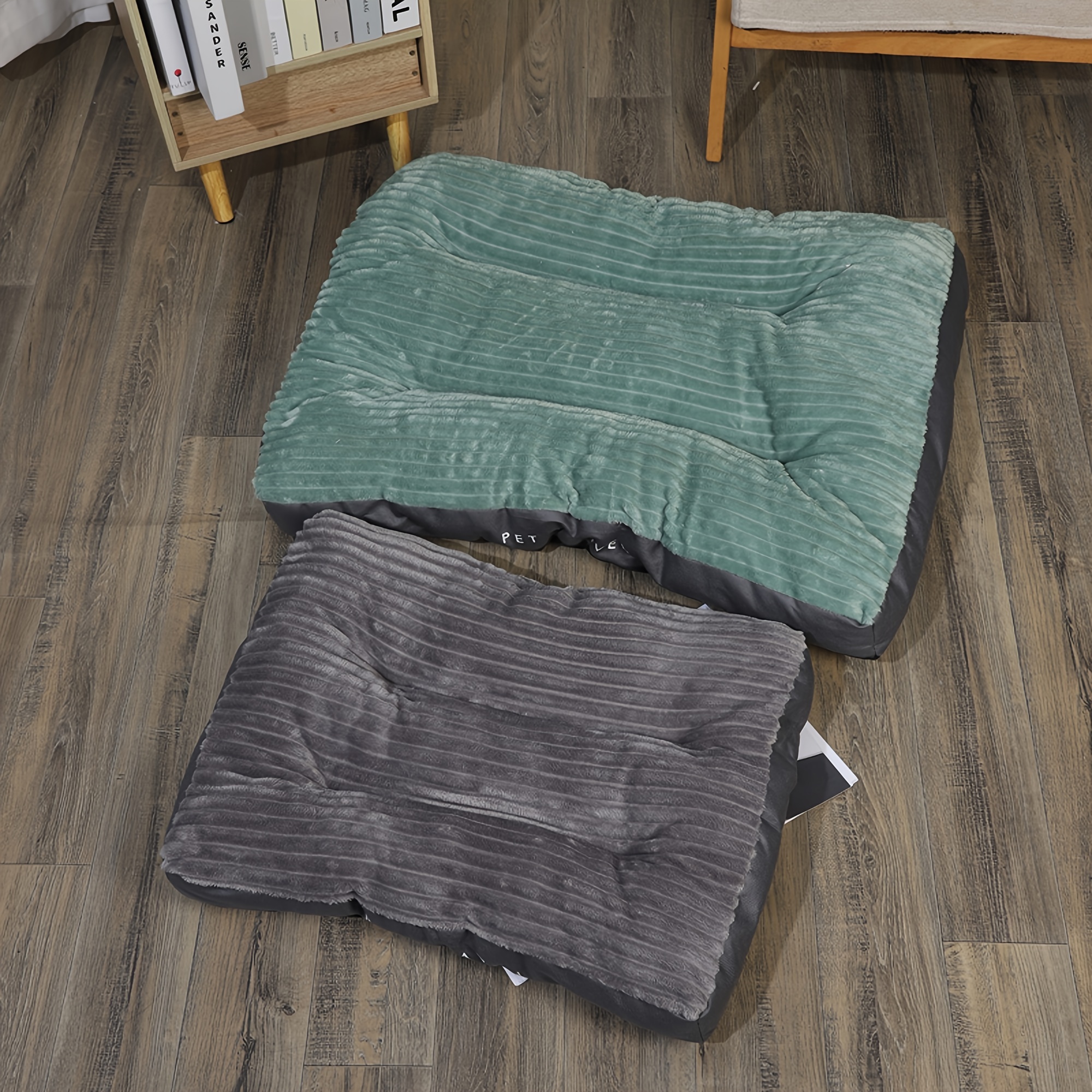   stripe square pet bed soft durable scratch resistant dog mat for small to medium breeds   cozy cat nest with removable polyester fill Product details 6