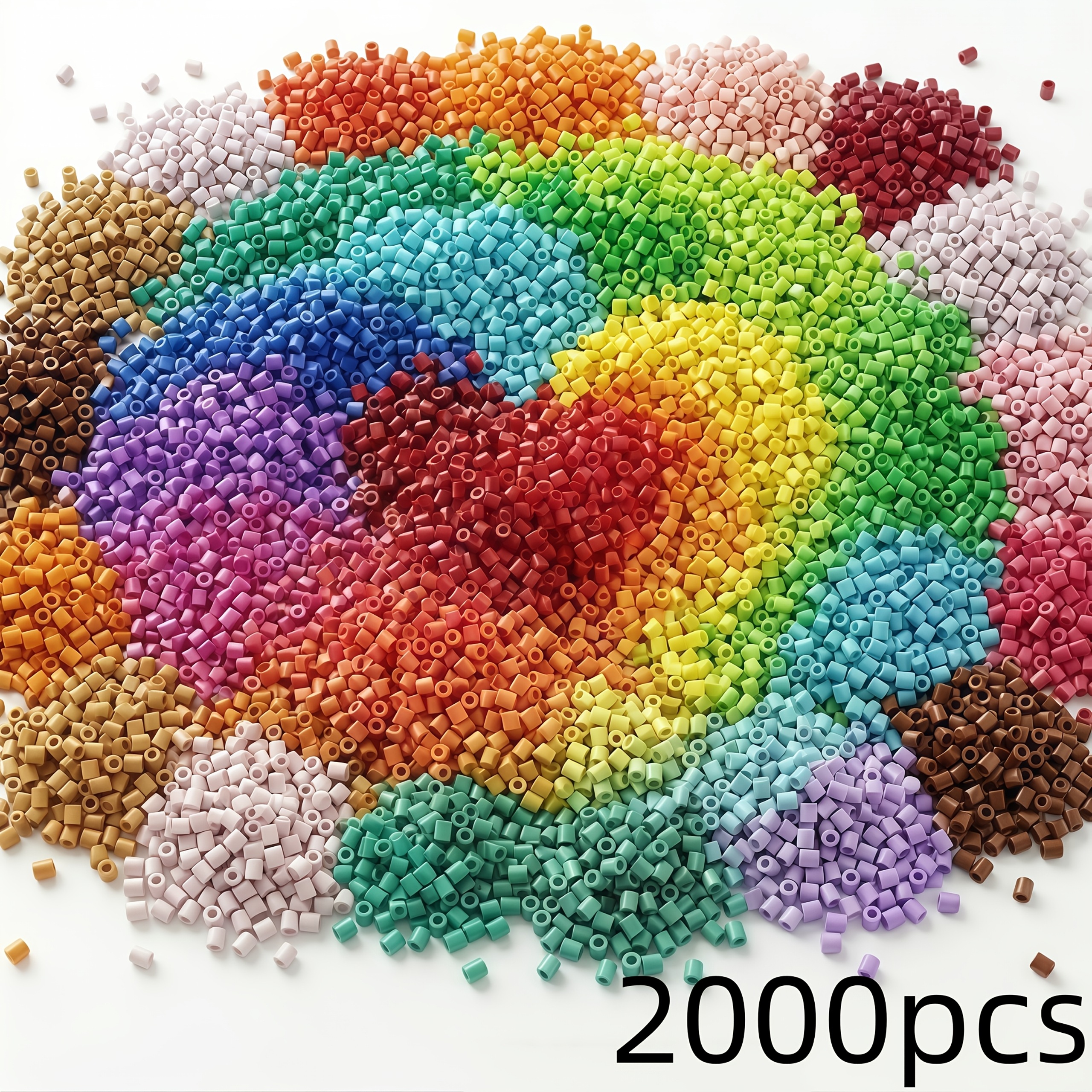 TEMU 2000pcs Of 2.6mm Mini Beads, Bulk Solid Color Beads, Suitable For Diy Pixel Art, Handmade Jigsaw Puzzle Jewelry Keychain Making, And Other Craft