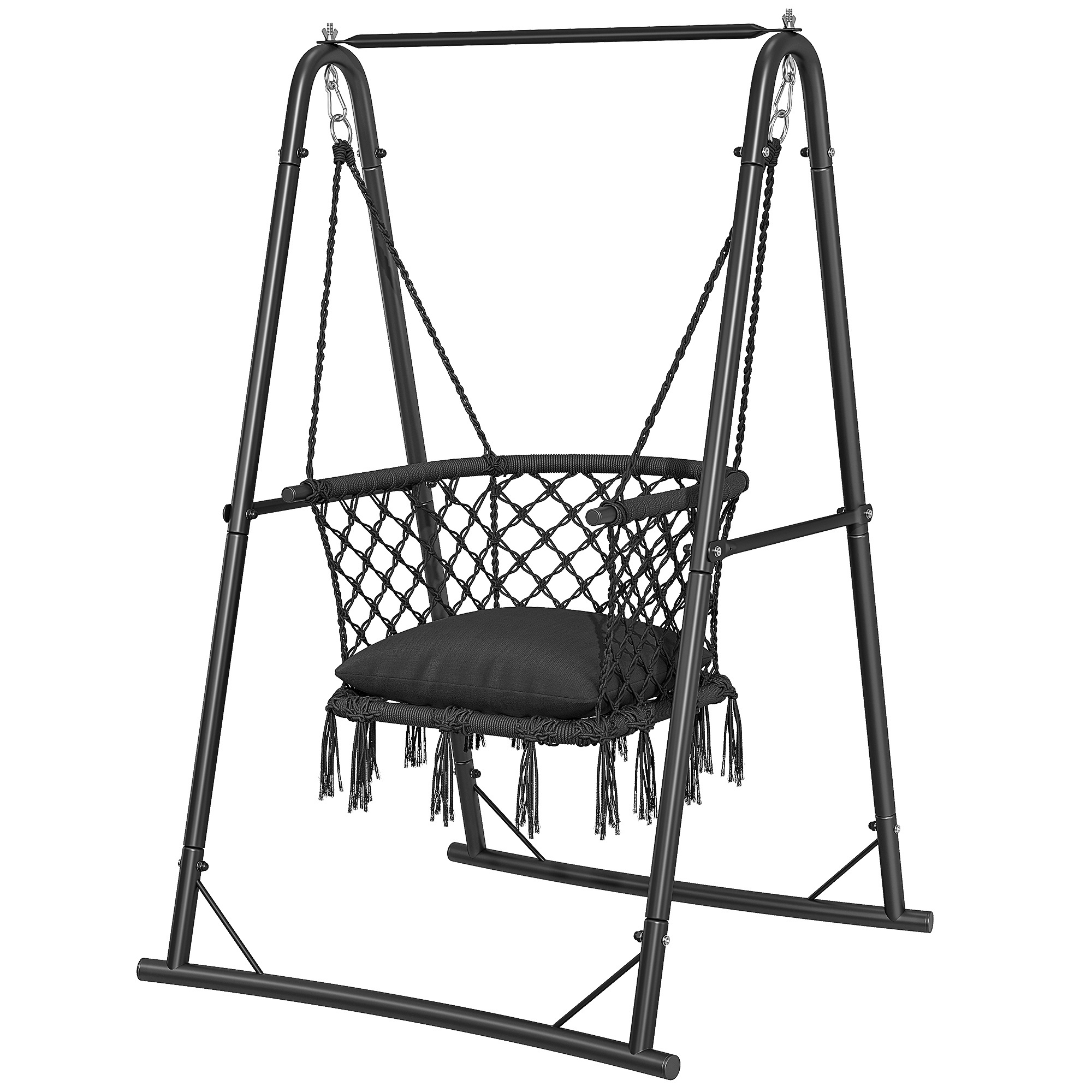 Hanging Chair With Stand, 150kg , Sturdy Hammock Swing Chair, 105x93x160cm, Outdoor Swing Chair With For Patio, Balcony & Garden