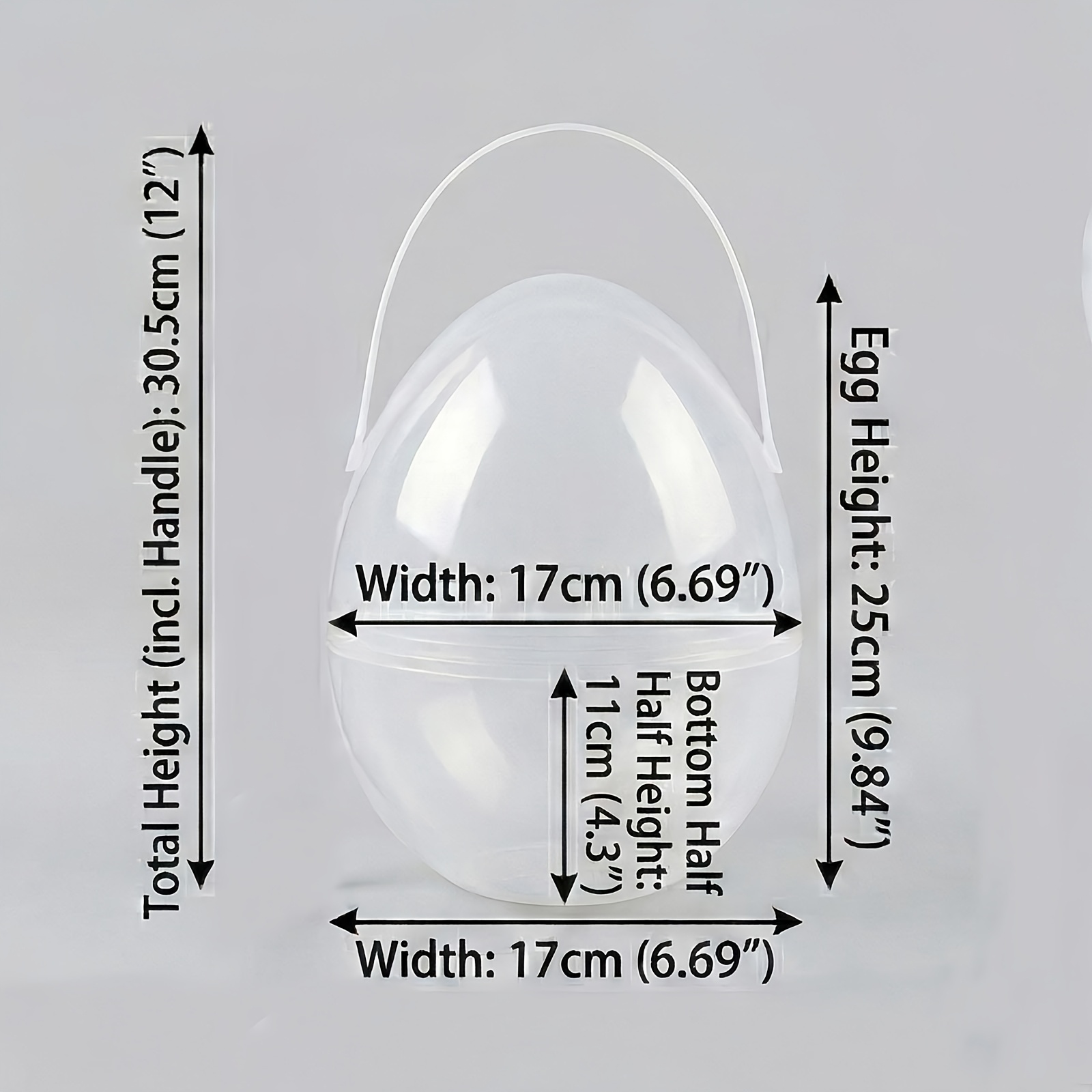 TEMU Cadeau pour elle/lui 25Cm Décoration de fête de Pâques avec poignée, Boîte de rangement pour bonbons/accessoires d'œuf de Noël, Décoration de