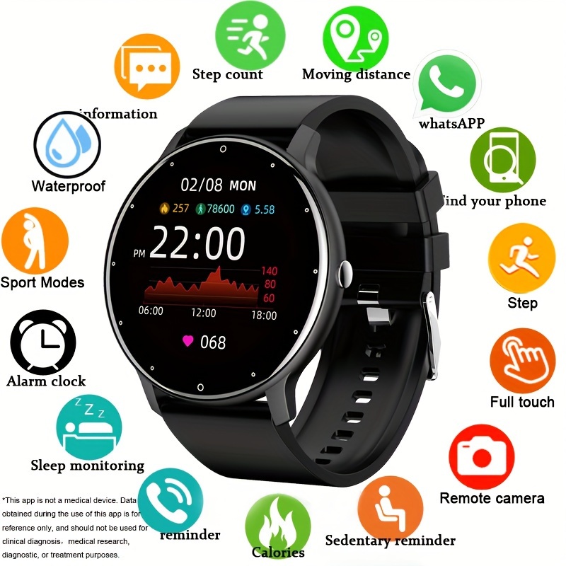 

Smart Watches, Montre Sport Homme Multifonction Étanche Écran Tactile Complet Smartwatch Pour Android IOS