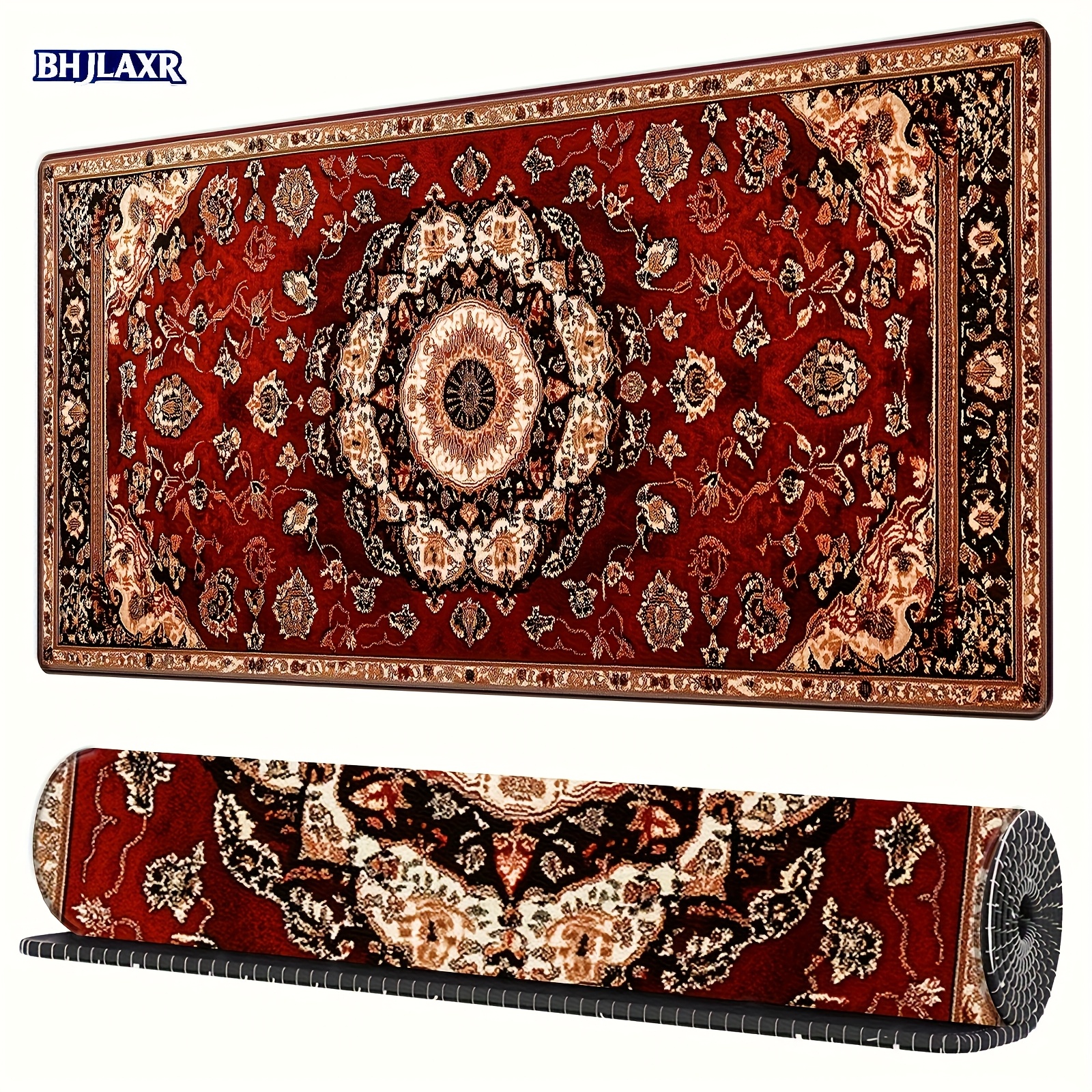 Bohemian Persian-style Large Gaming Mouse Pad - Non-slip, Durable Rubber Desk Mat For Keyboard And Mouse, Perfect For Home Office & Gaming