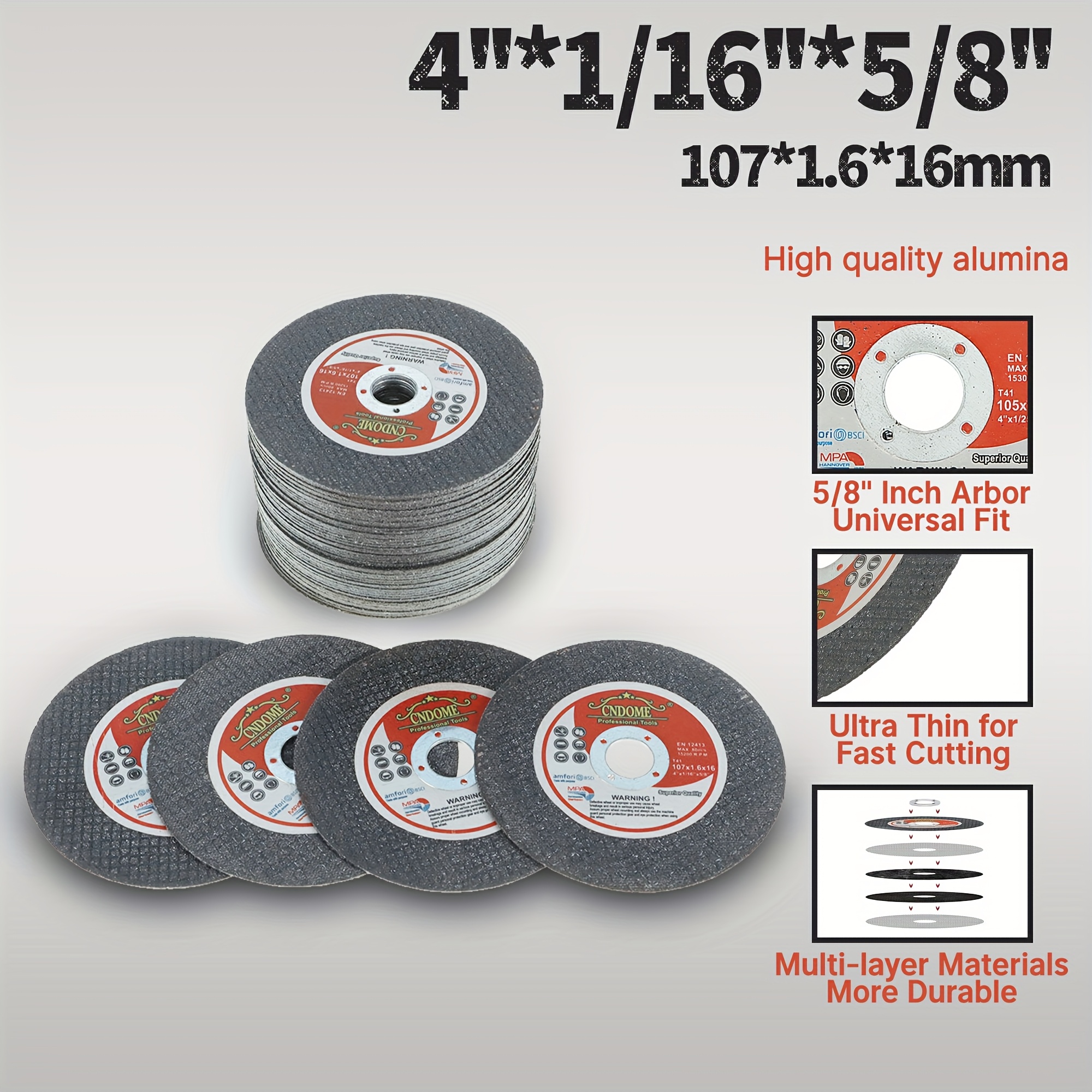 TEMU Cut-off Wheels 4 Inch For All Metals & Stainless Steel 50 Pack