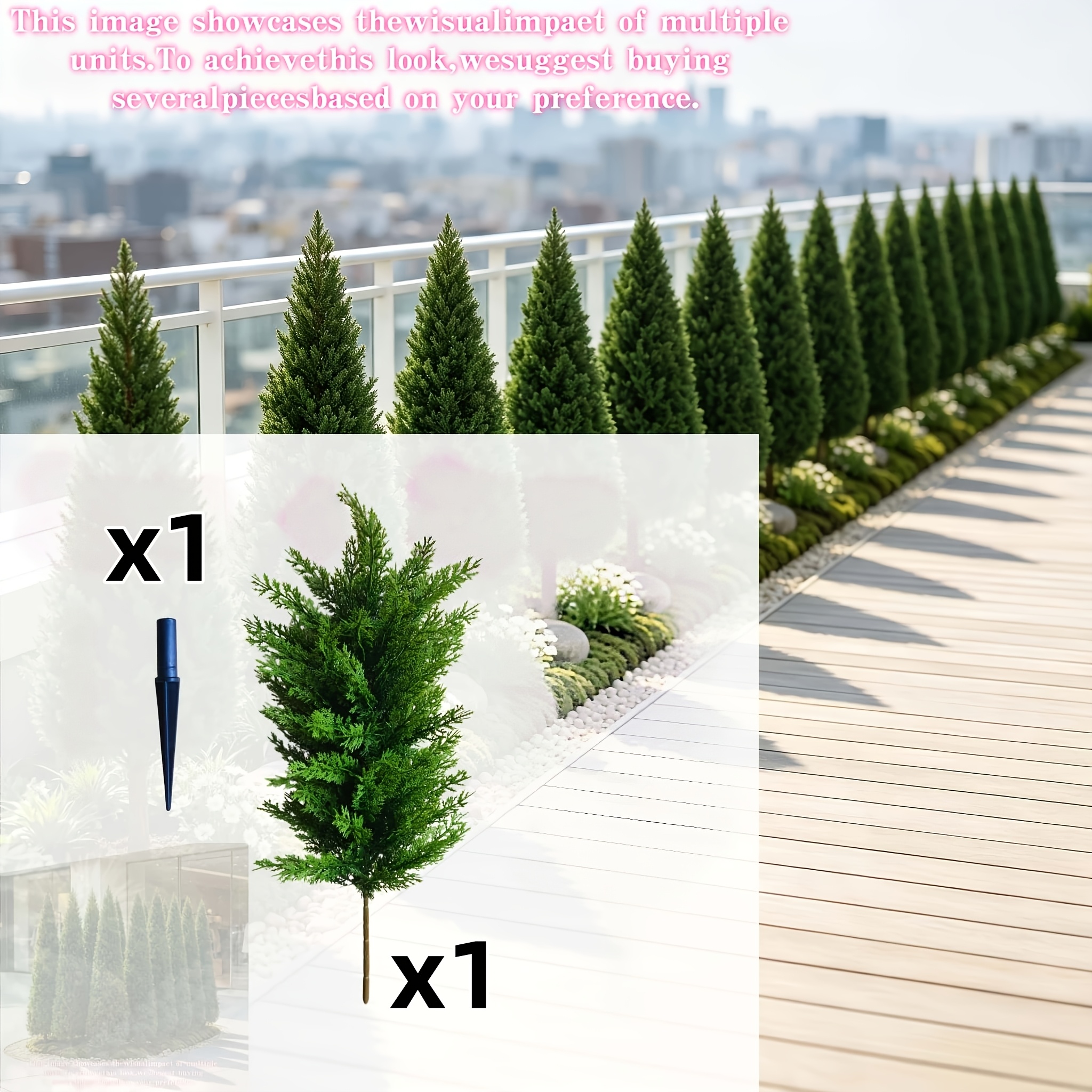 TEMU 2pcs Set - Nordic Style Large Artificial Dark Trees, Includes 1 Pointed + 1 Artificial Dark Tree | Ready To Be Inserted Directly Ground, No Pot
