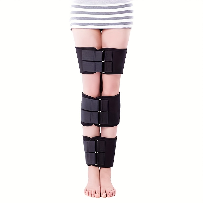 3-pack Adjustable For Men And Women- O/x Shape Leg Support Strap, Soft Breathable Nylon, For Wear- Improves Posture And Reduces Fatigue, Black