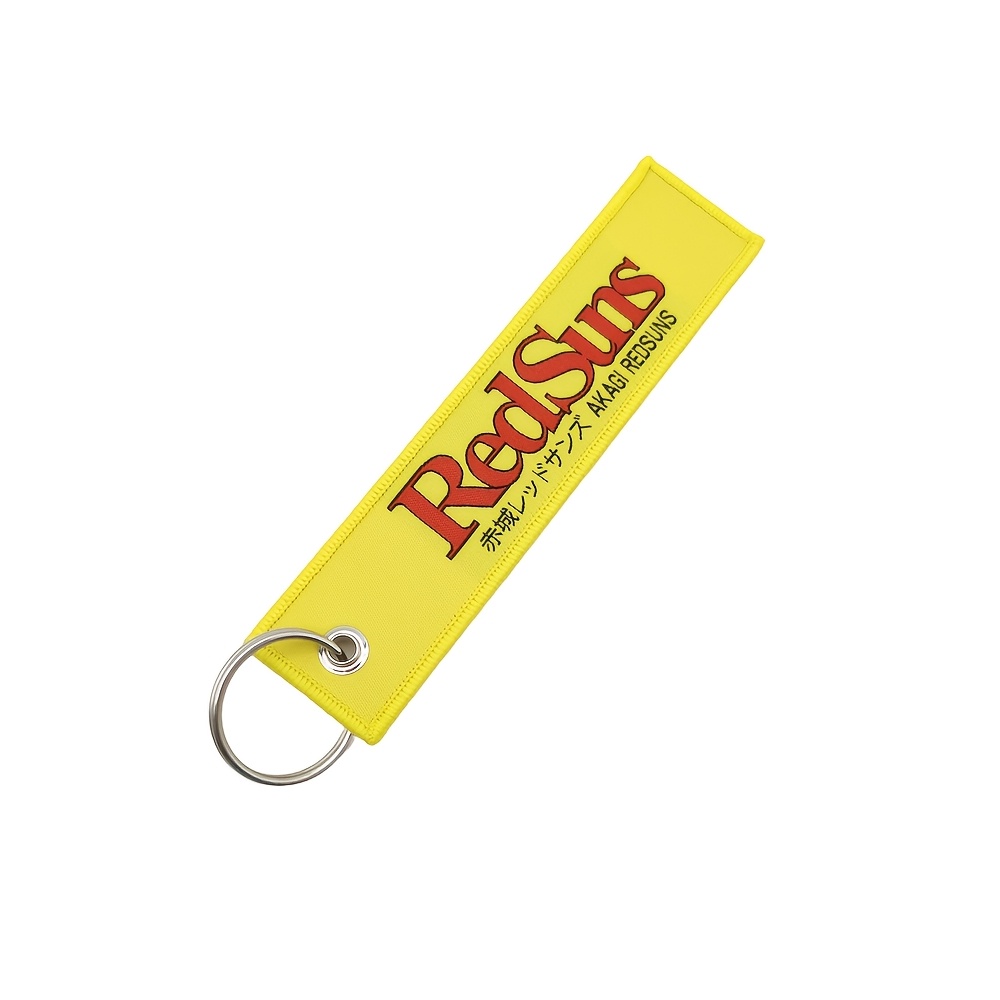 TEMU 1pc Jdm Racing Car Keychain Double Sided Heat Transfer Key Tag, Yellow Car Key Ring For Auto Enthusiasts, Decor Gift For Men