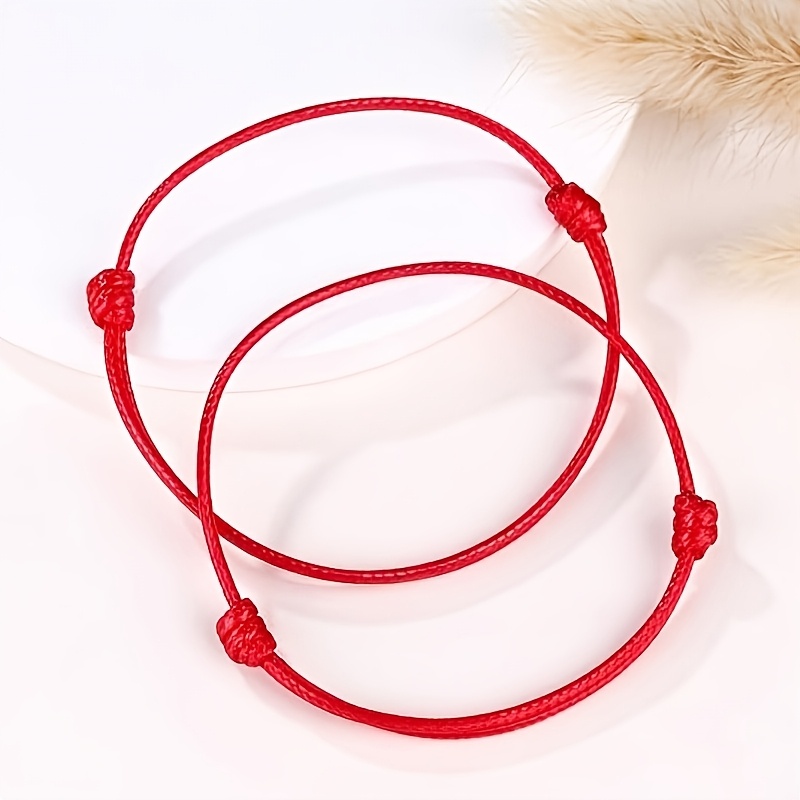 2pcs Hand-Woven Couple's Friendship Bracelets, Adjustable Gift