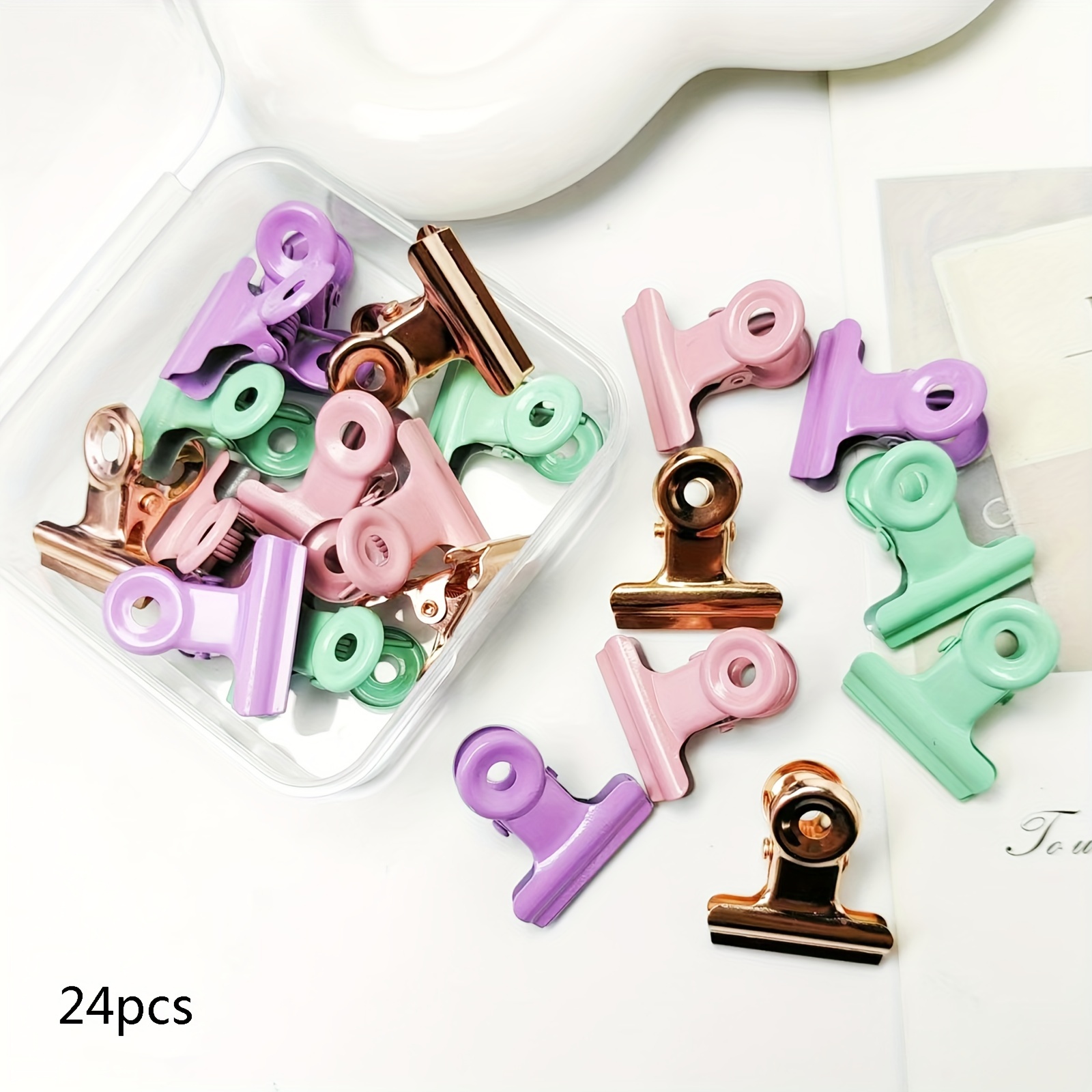 12/24pcs Clips, Small Metal Clips, Metal Clips, Photo Clips, Food Bags, , Photos At Home Kitchen & Office