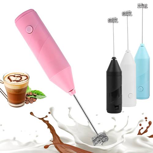 1 pack handheld electric milk frother mini drink mixer egg beater for cappuccino matcha portable kitchen gadget batteries not included
