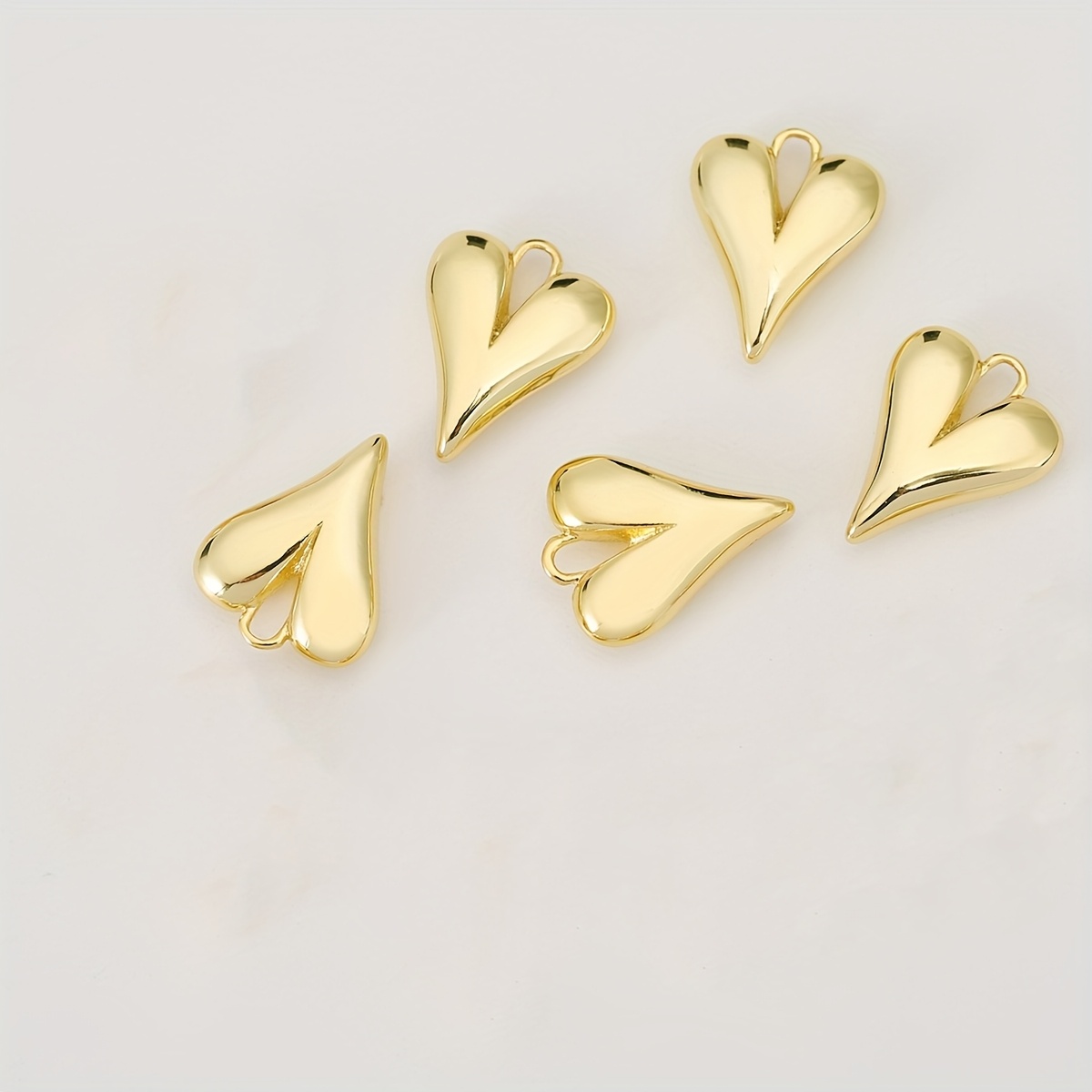 TEMU 5 Stück solide 3D Glänzende herzförmige Anhänger-Nadeln für Schmuckherstellung, Schmuck, Charms