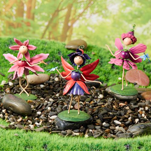 garden fairy handcrafted metal flower fairy statue outdoor decorative sculpture