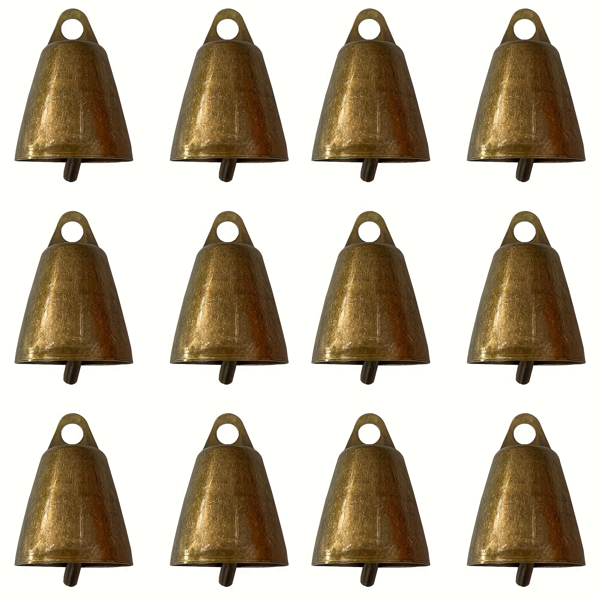 

12pcs Cattle, Horses, And Sheep Grazing With Copper Bells. Small Brass Bells. Cattle And Goat Farm. Loud Bronze Bell. Long-distance Horse And Sheep Iron Bell. Christmas Decoration. Bronze Color