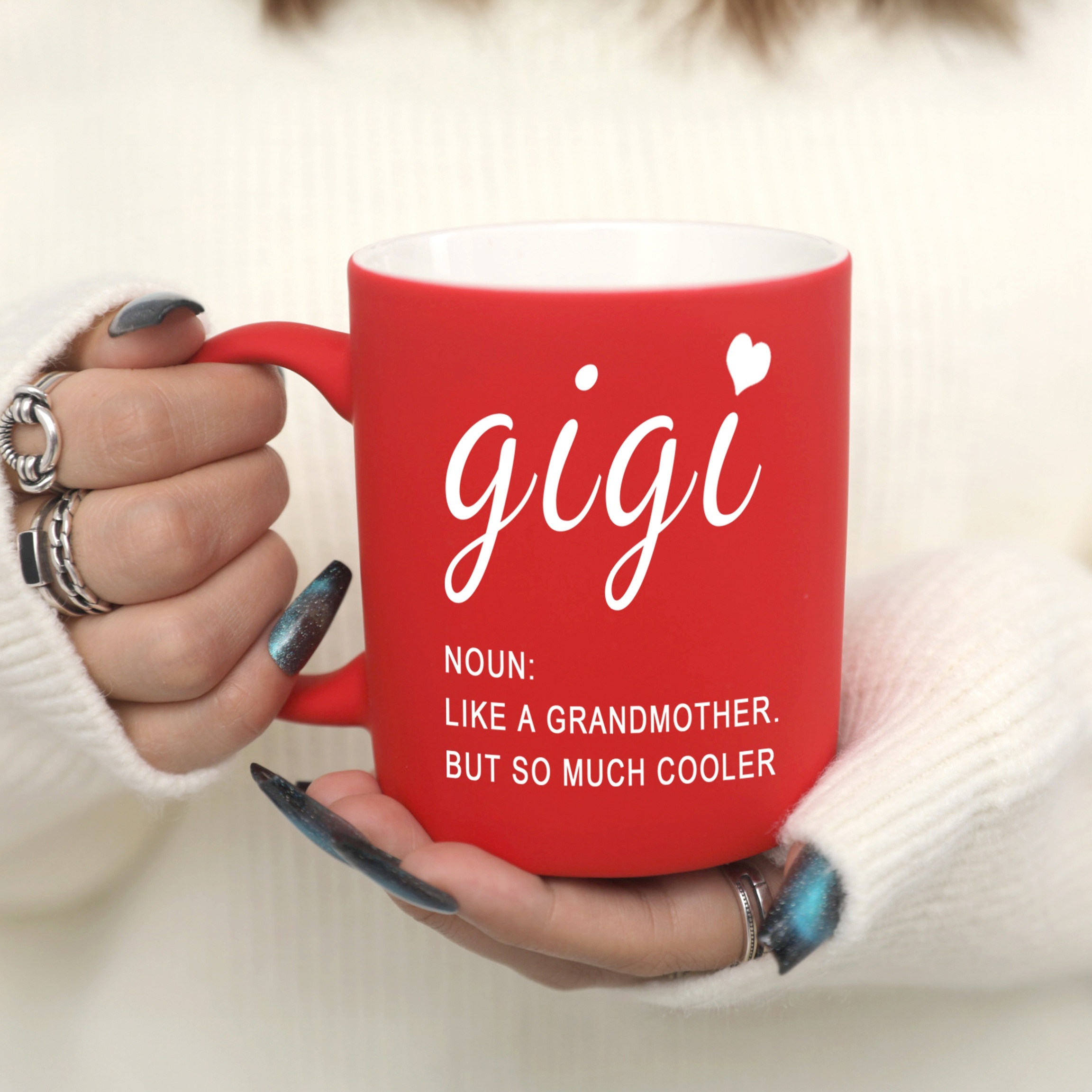 1pc gigi gradient color coffee mug 11oz ceramic coffee cups water cups for grandma summer winter drinkware birthday gifts holiday gifts mothers day gifts