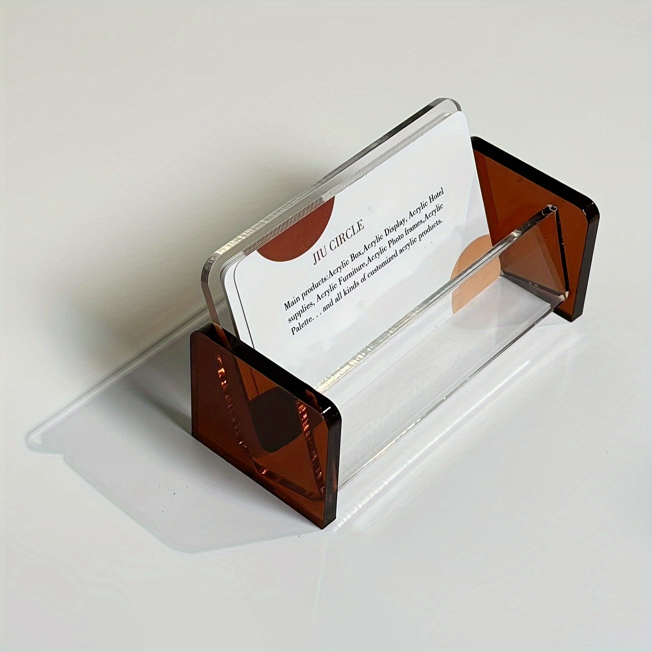 1pc Modern Fashionable Acrylic Business Card Holder For Desk Clear Plastic Business Cards Display Holders Stand Suitable For Holding 30 60 Business