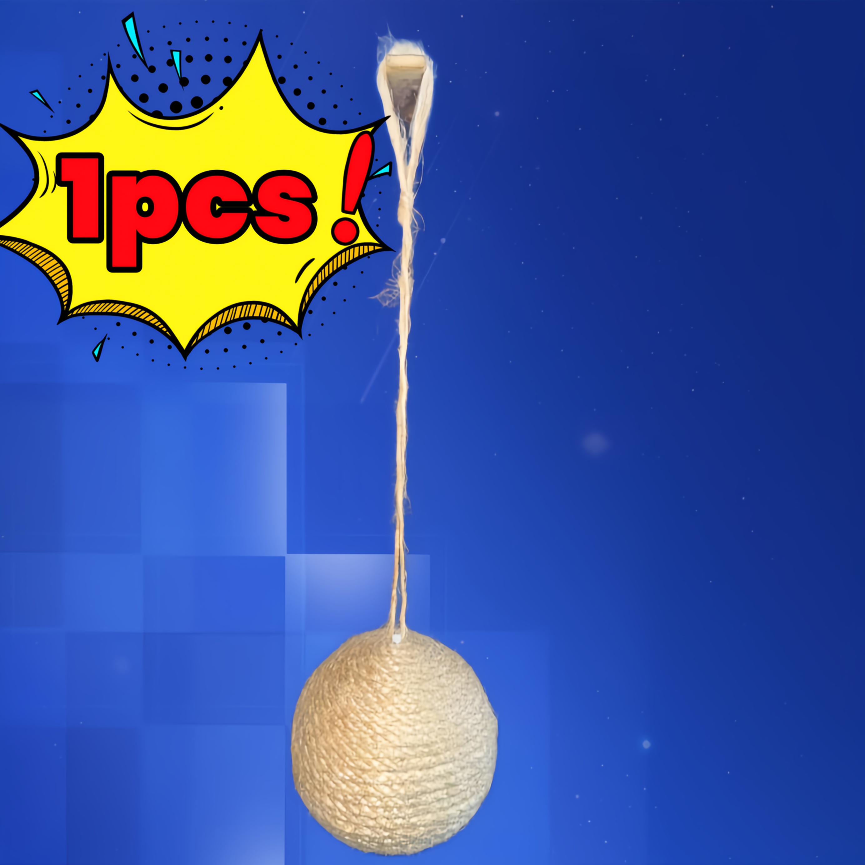TEMU 1 pièce Grande balle jouet pour chat en sisal | Matériau en sisal sûr pour l'auto-, convient pour le jeu en intérieur/extérieur, idéale pour de