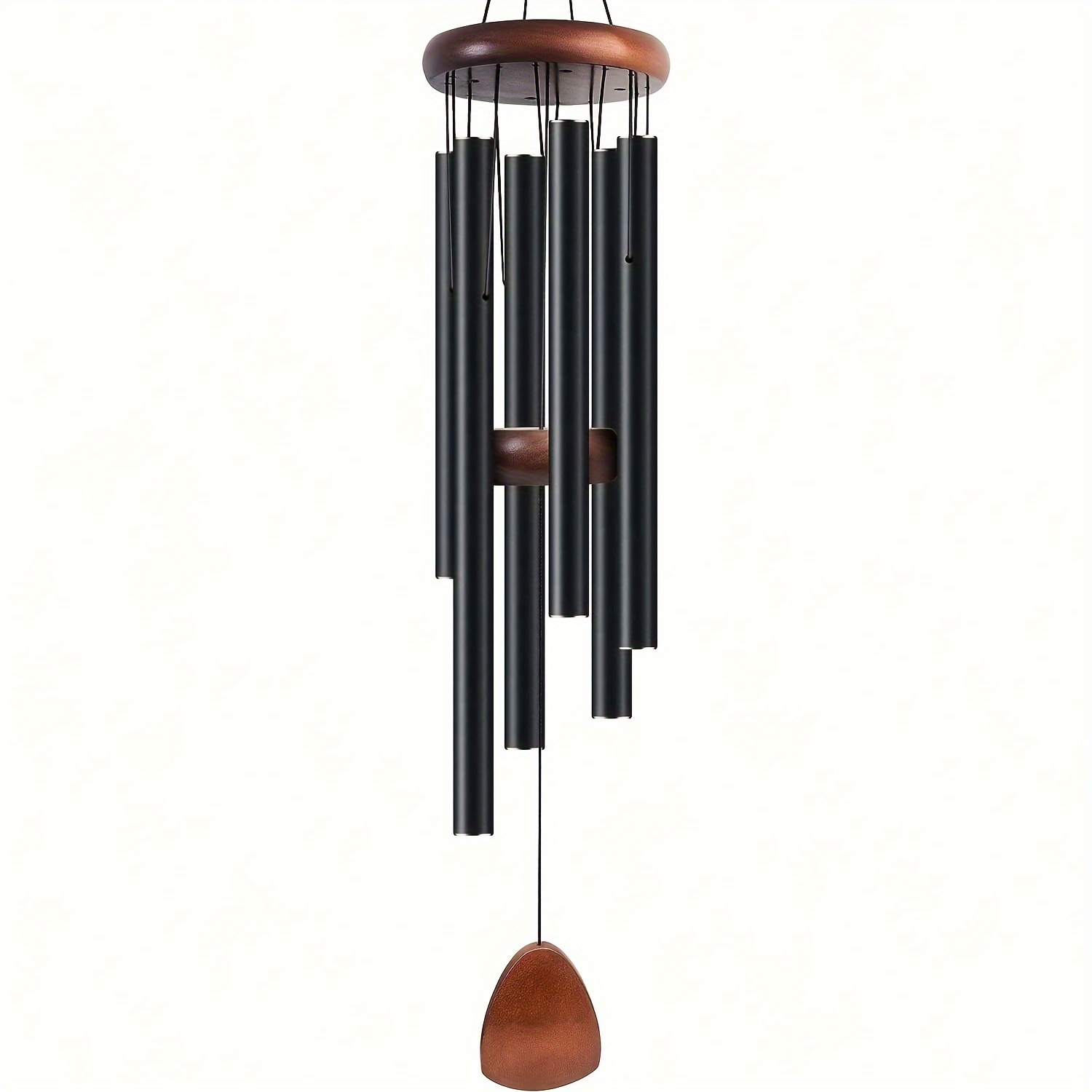 

1pc 26-inch Deep Tone Wind Chimes, Black Aluminum Coated Soothing Memorial Wind Chimes, Outdoor Sympathy Chime Gift For Mom, Women, Grandma, Neighbors, Durable Pine Wood