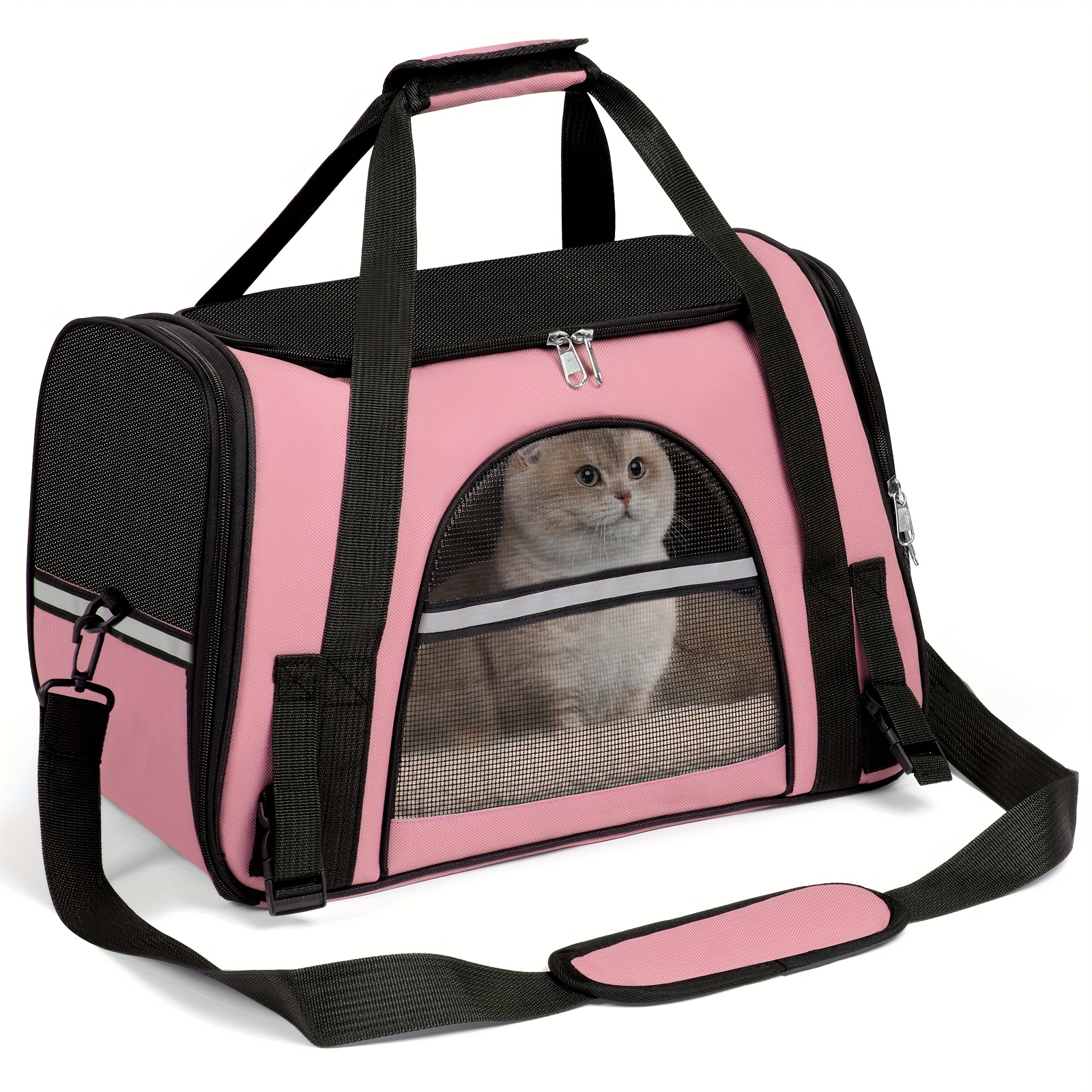 cat carriers for cats secure zipper anti escape   backpack   ventilated foldable   travel bag car airline approved collapsible cage with breathable design