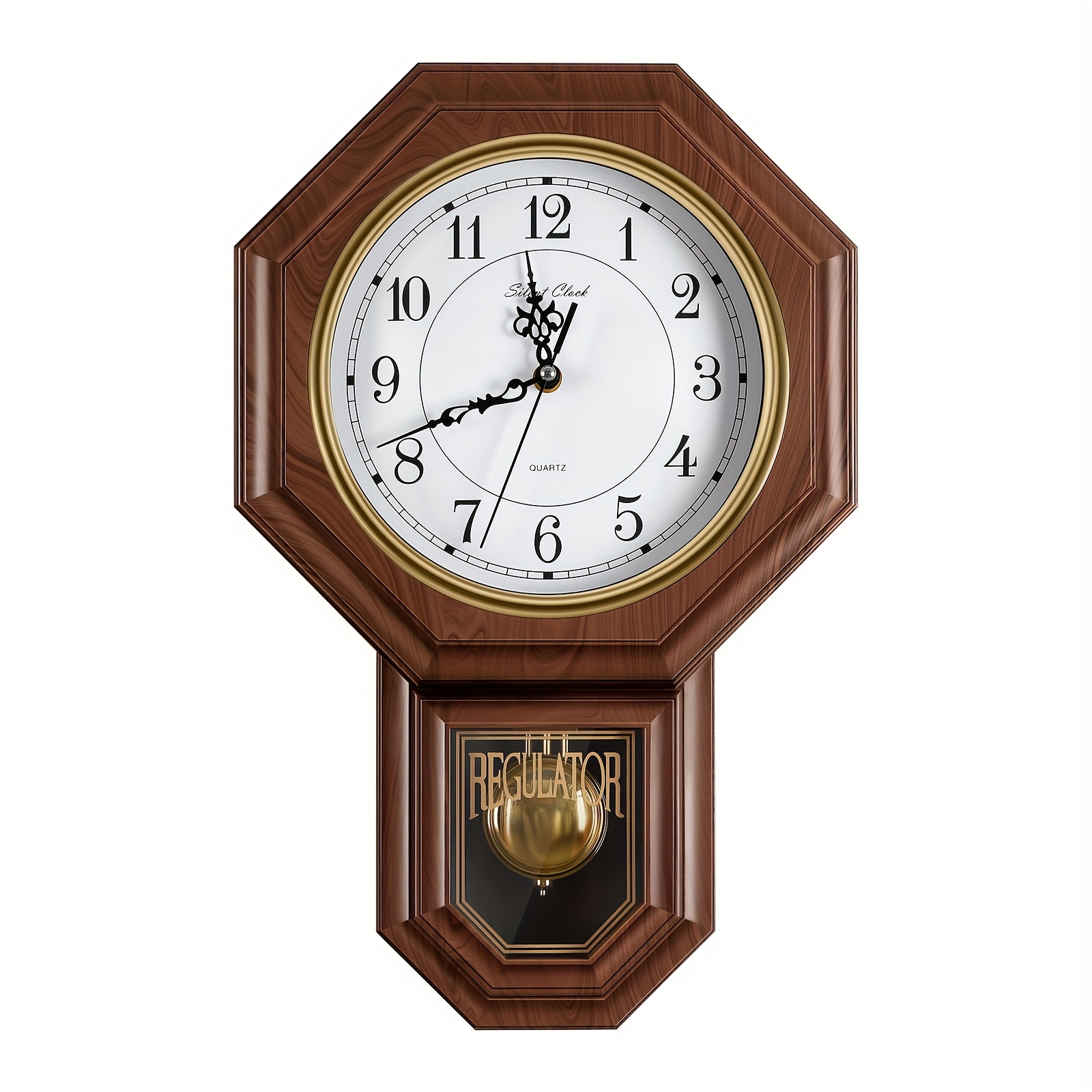 

1pc/2pcschiming Wall Clock With - Wood Clock For Living Room, Office, Home Decor & Gift, Wall Clock With Chimes& Clock, Battery Operated