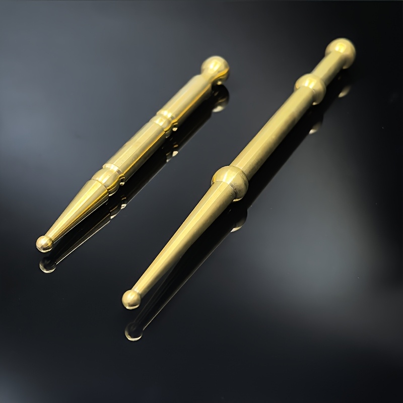 Image of 2pcs Pure Copper Massage Stick Double Headed Massage Stick Facial Massage Finger Pressure Pen Massage Stick Massager Meridian