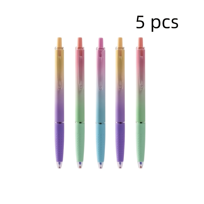 TEMU 5/10pcs Retractable Gel Pen, 0.7mm Tip, Blue Ink, Smooth Writing And Quick-drying, Lead, Suitable For Drawing, Diaries, Gift Pens, Advertising
