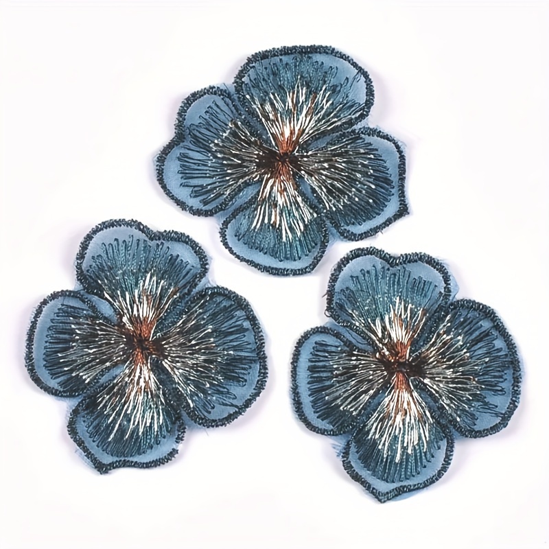 10 Exquisite 4-petal Floral Lace Patches For Diy Decoration