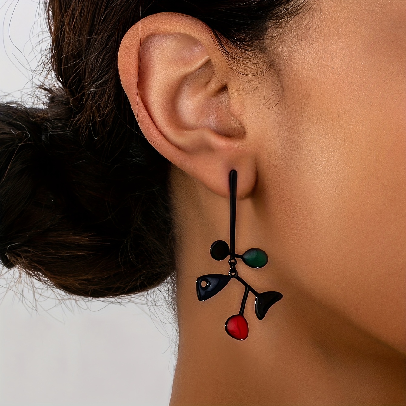 E-shop Ein Paar Ins-Style Süße Elegante Zweifarbige Blumen-Ohrringe für Frauen, für Feiertage, Geburtstage, Dates, Urlaub, Einkaufen Alltagsaccessoires