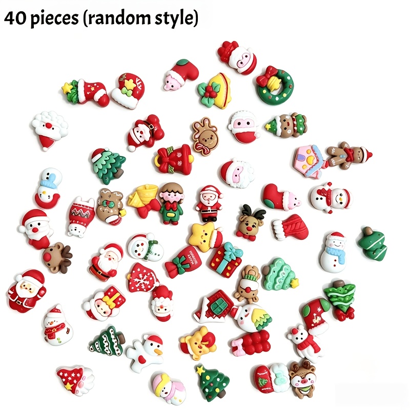 TEMU Lot de 40 pièces de cadeaux de fête, décorations de Noël mixtes en résine artisanale, décorations miniatures, décorations en résine pour Père