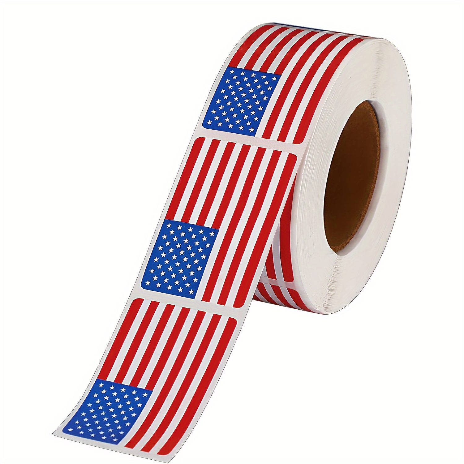 

1pc, American Flag Sticker Roll, 2 X 1.22 Inch Us Flag Decal, Usa Patriotic Stickers, Red White And Blue Stickers Adhesive Label For Usa Day 4th Of July Sport Game