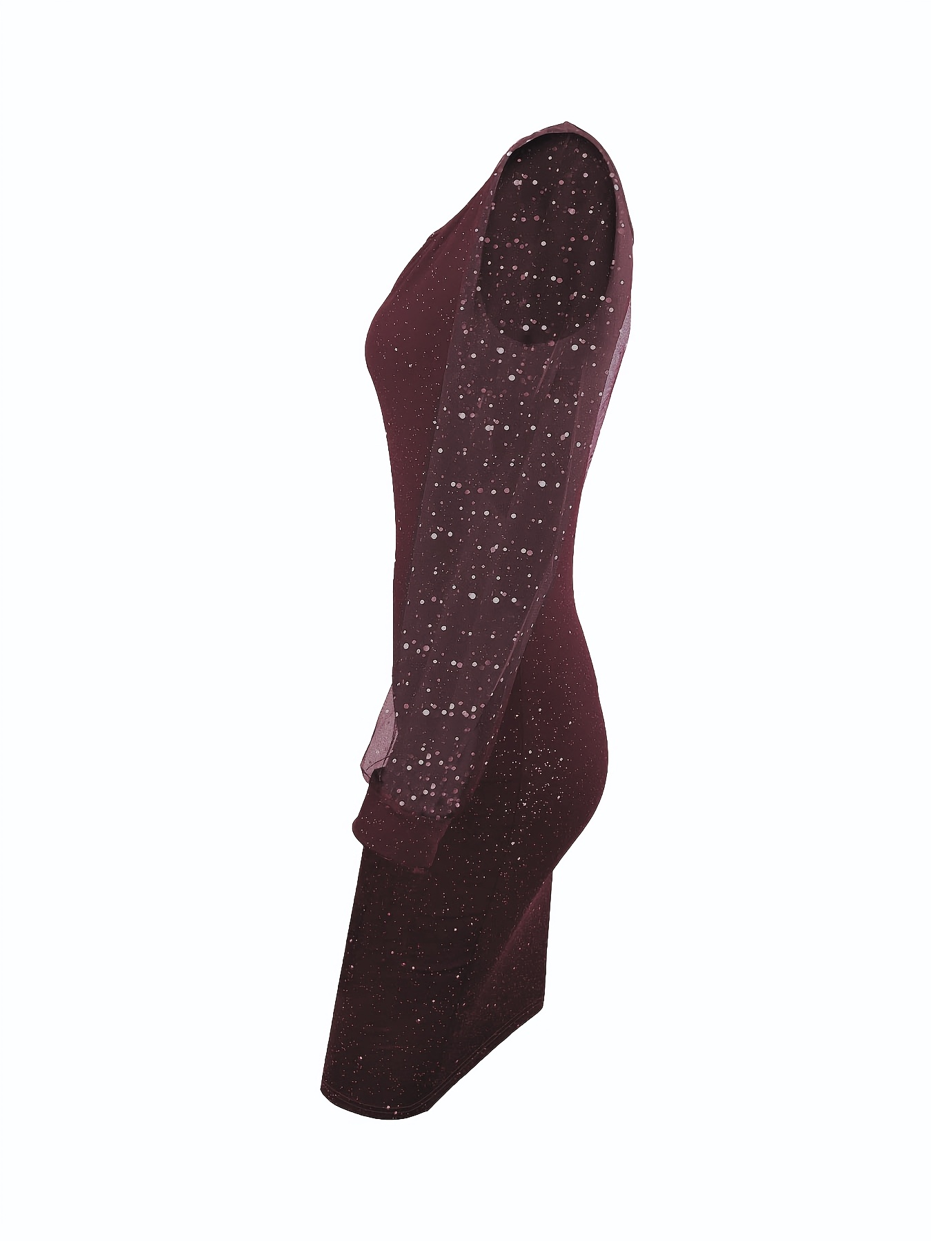 womens sequin v neck sparkling bodycon dress sheer evening - Temu Greece