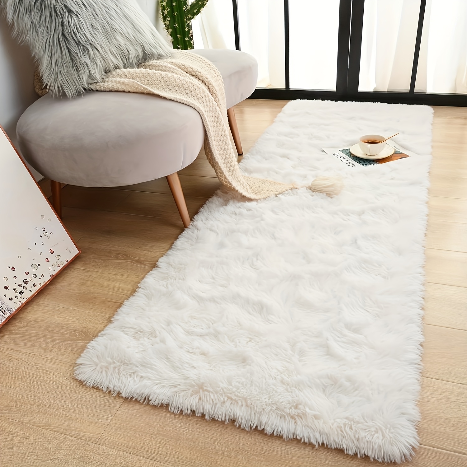 E-shop Einfacher, weicher Kunstteppich, -Teppich, geeignet für Schminktisch, Schlafzimmer-Nachtisch, Fotografie-Dekoration, Wohnzimmer und andere